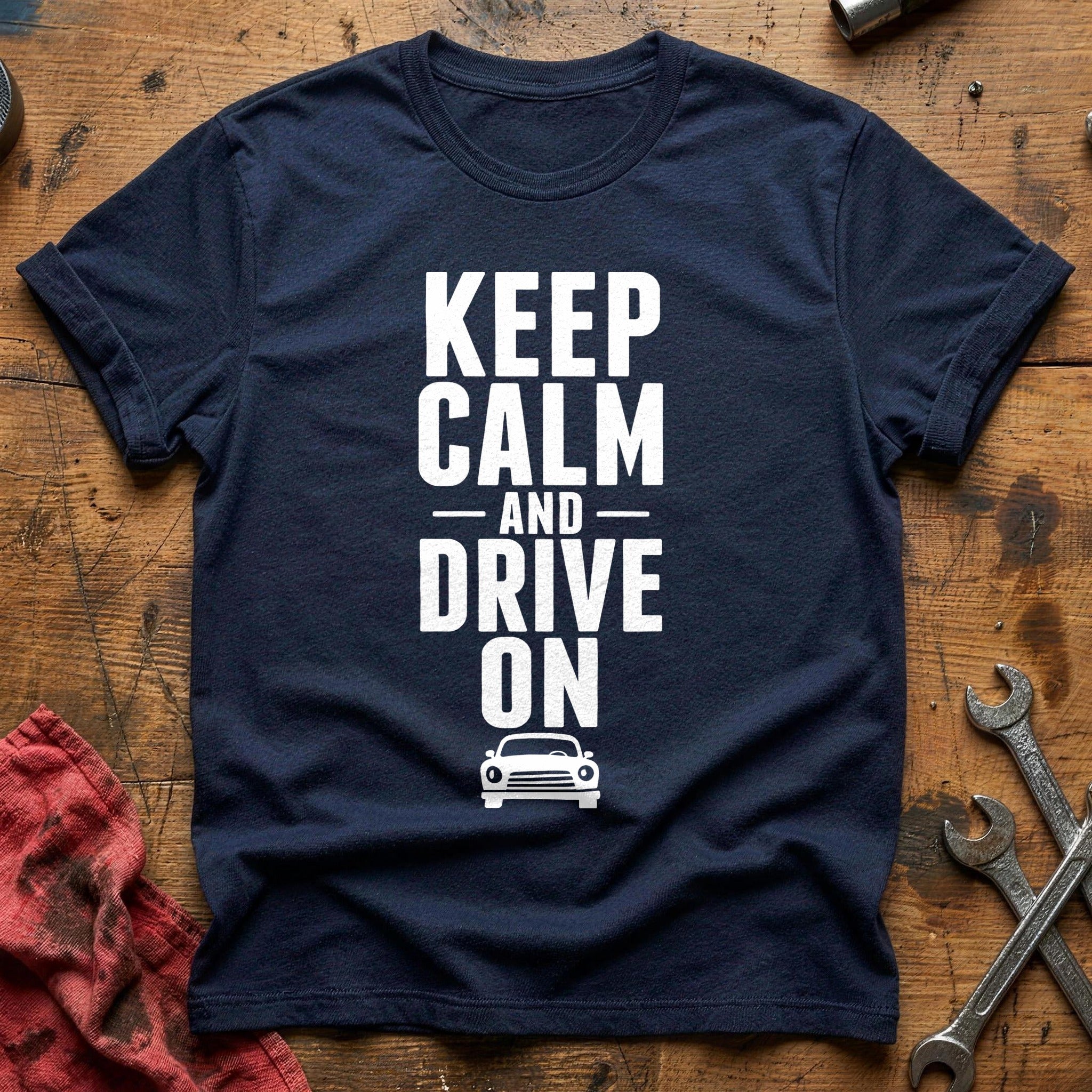 Keep Calm Drive On 42 T-Shirt - Navy