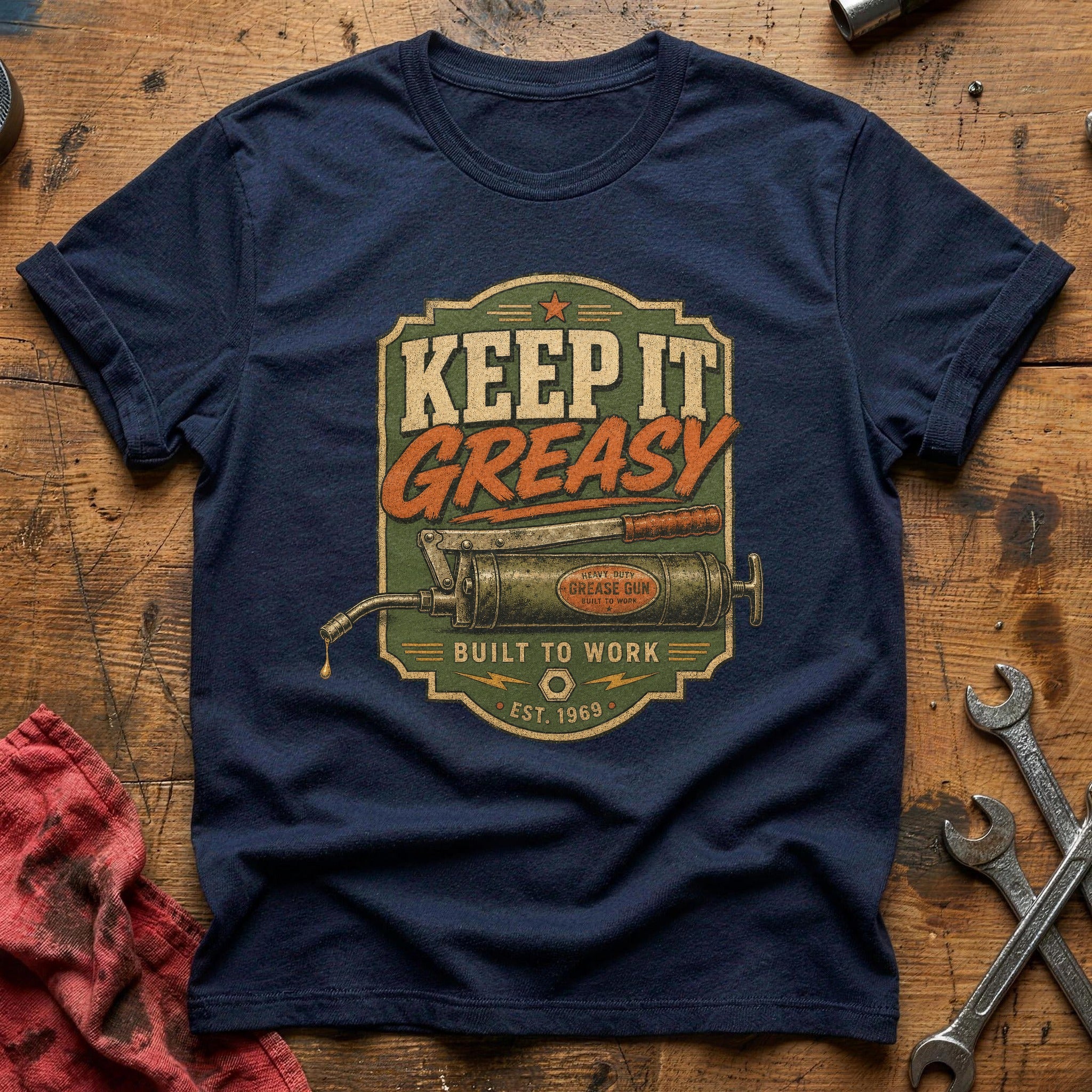 Keep It Greasy T-Shirt - Navy