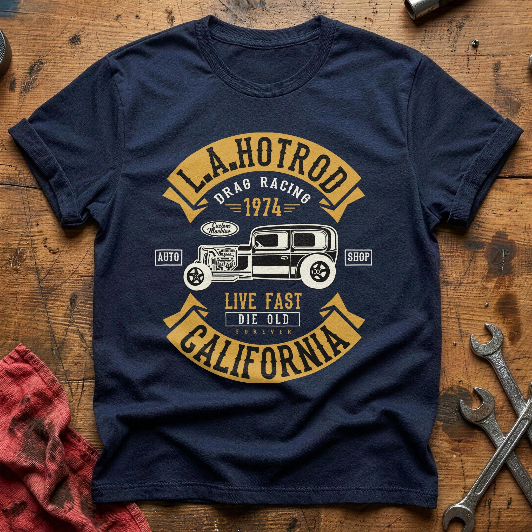 LA hotrod T-Shirt - Navy