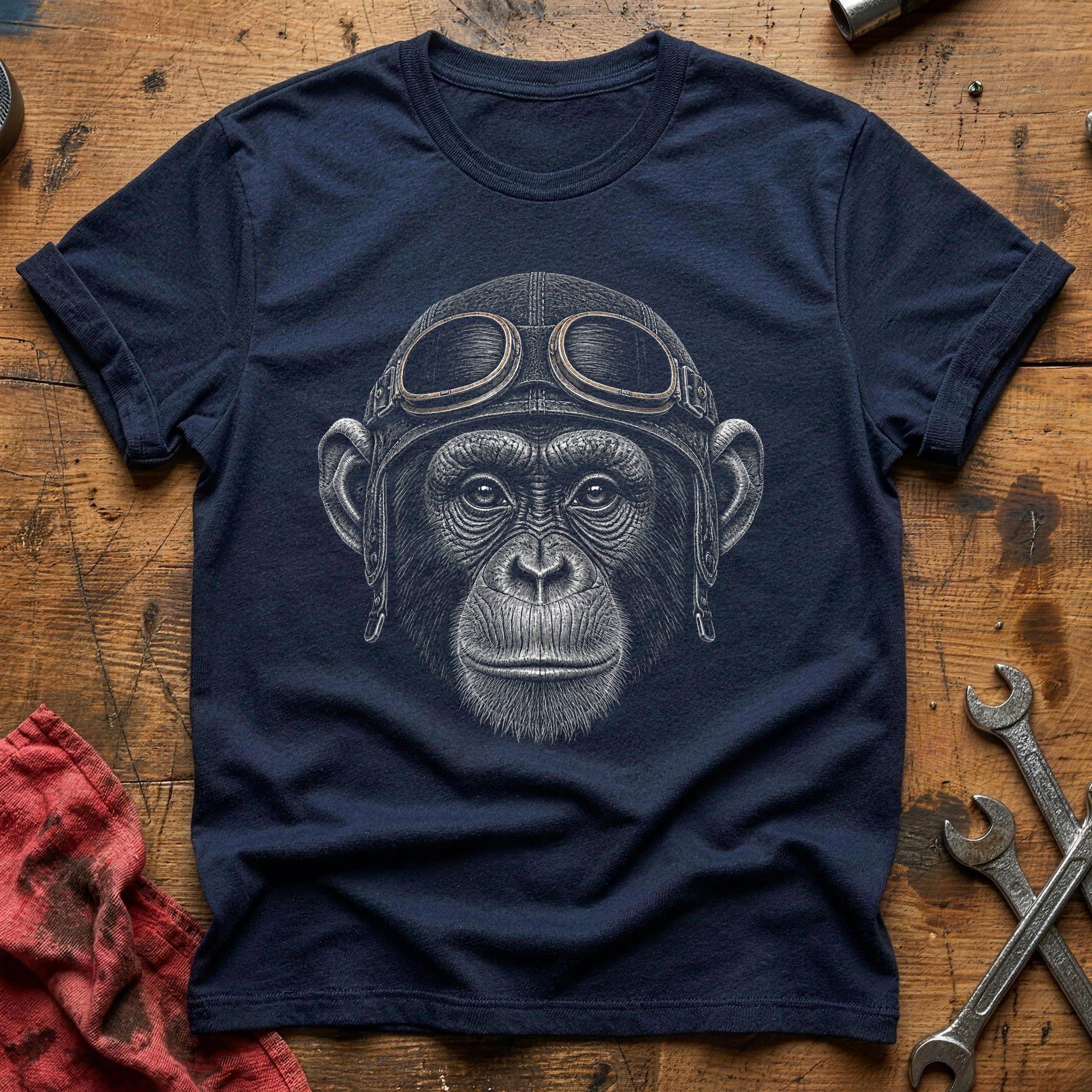 Leather & Liftoff T-Shirt - Navy
