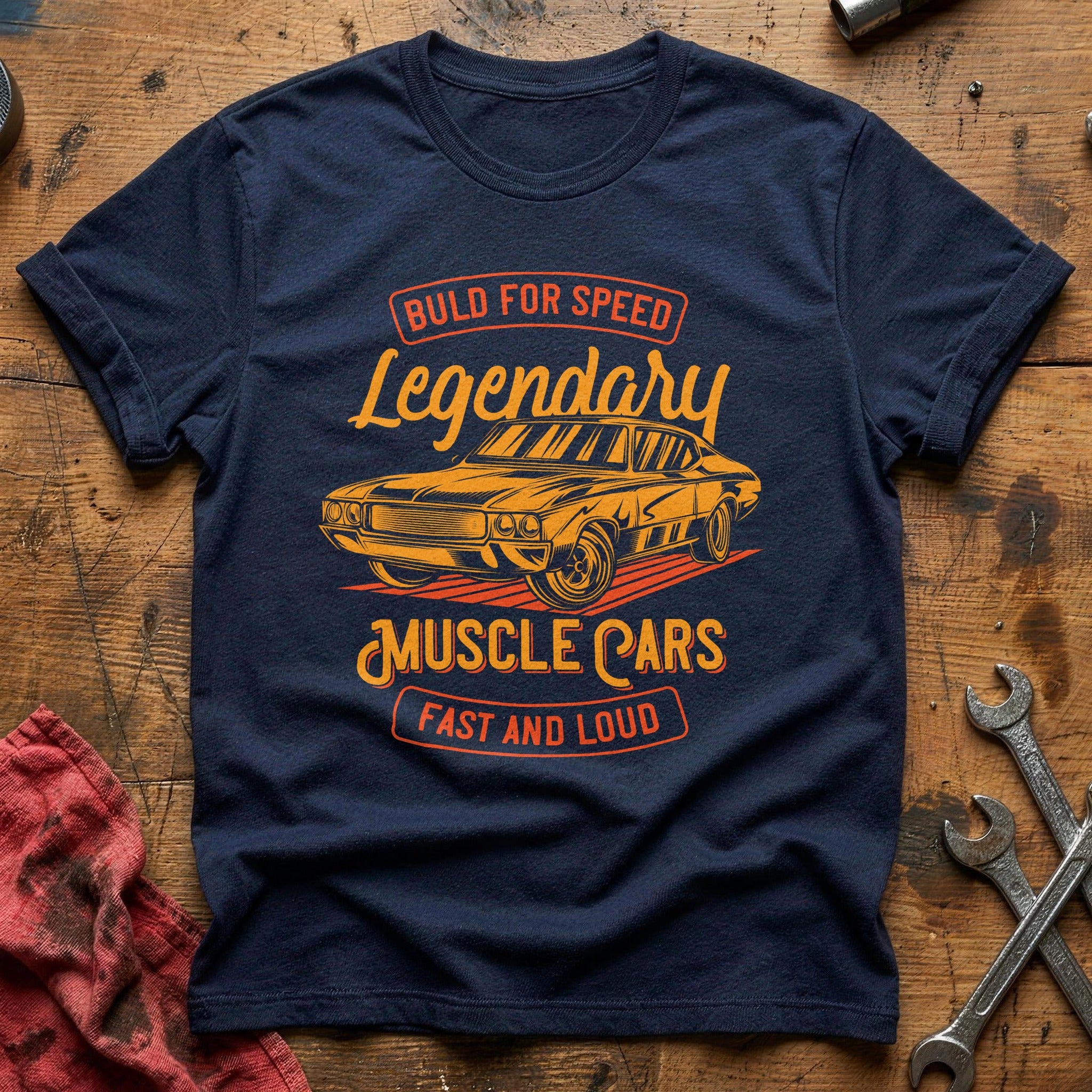 Legendary muscle cars fast T-Shirt - Navy