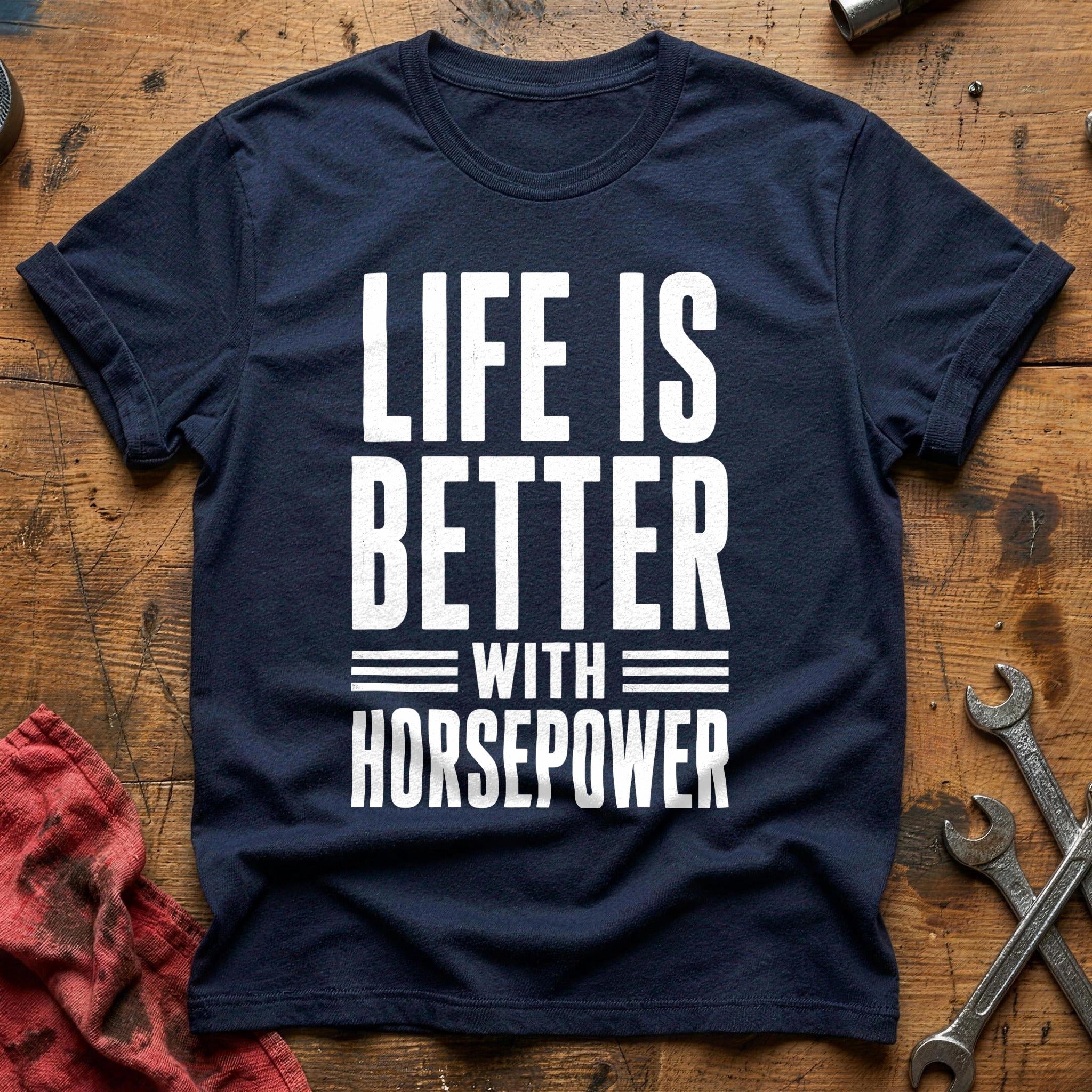 Life Better Horsepower 35 T-Shirt - Navy