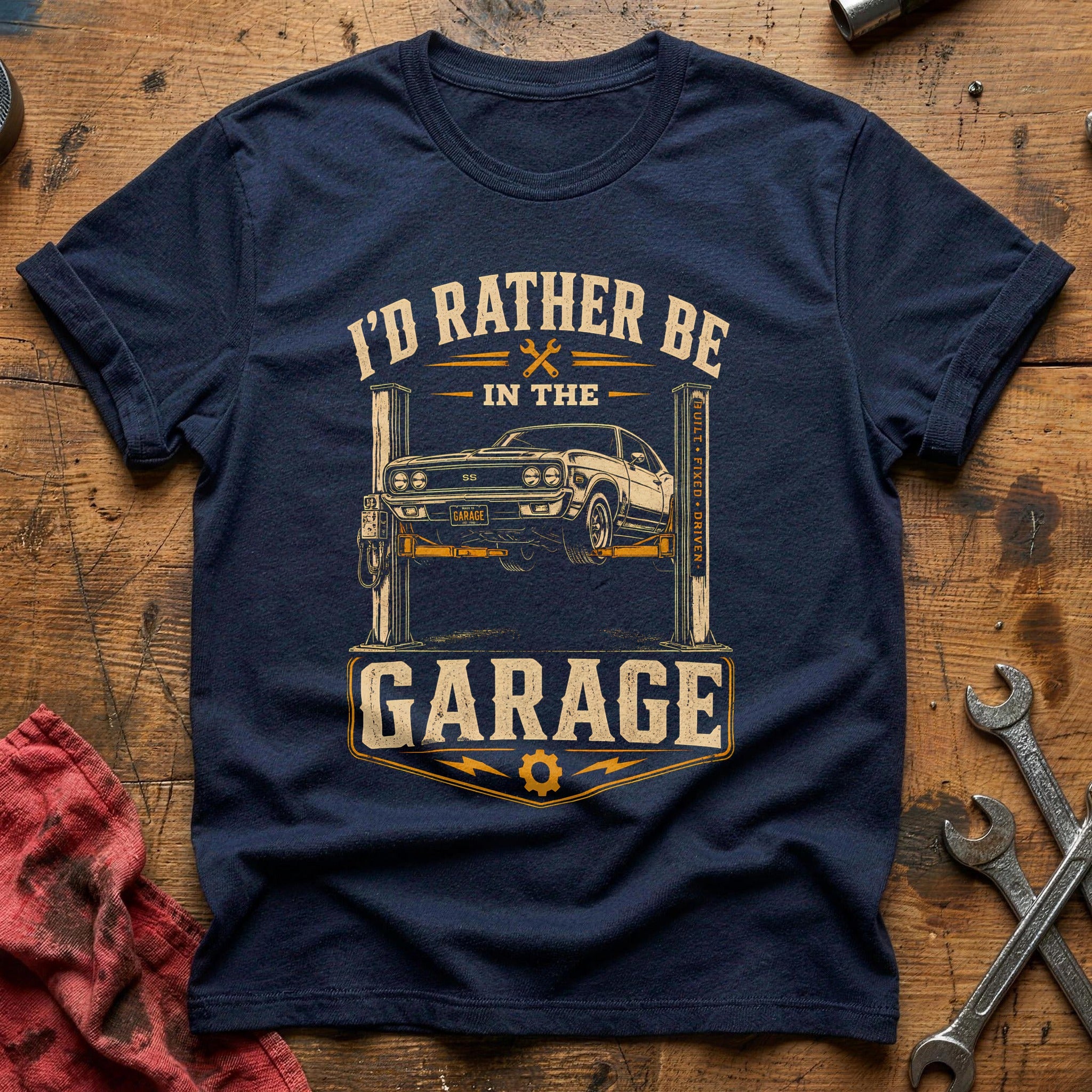 Lift Time Garage T-Shirt - Navy