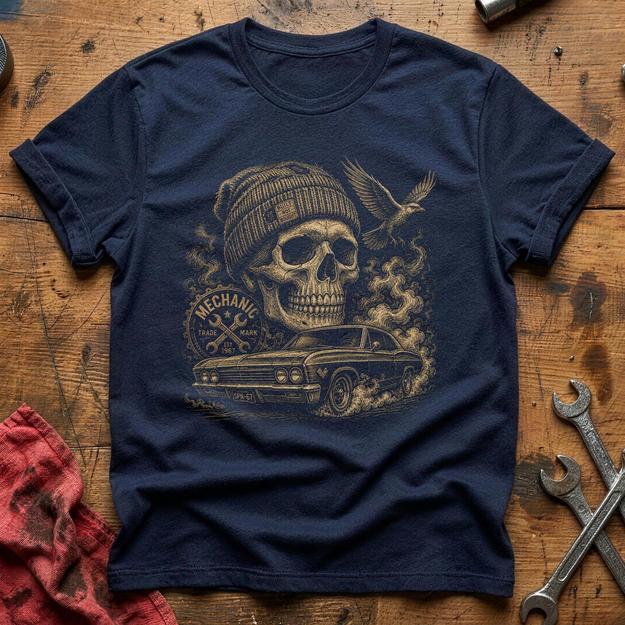Mechanic's Bones T-Shirt - Navy