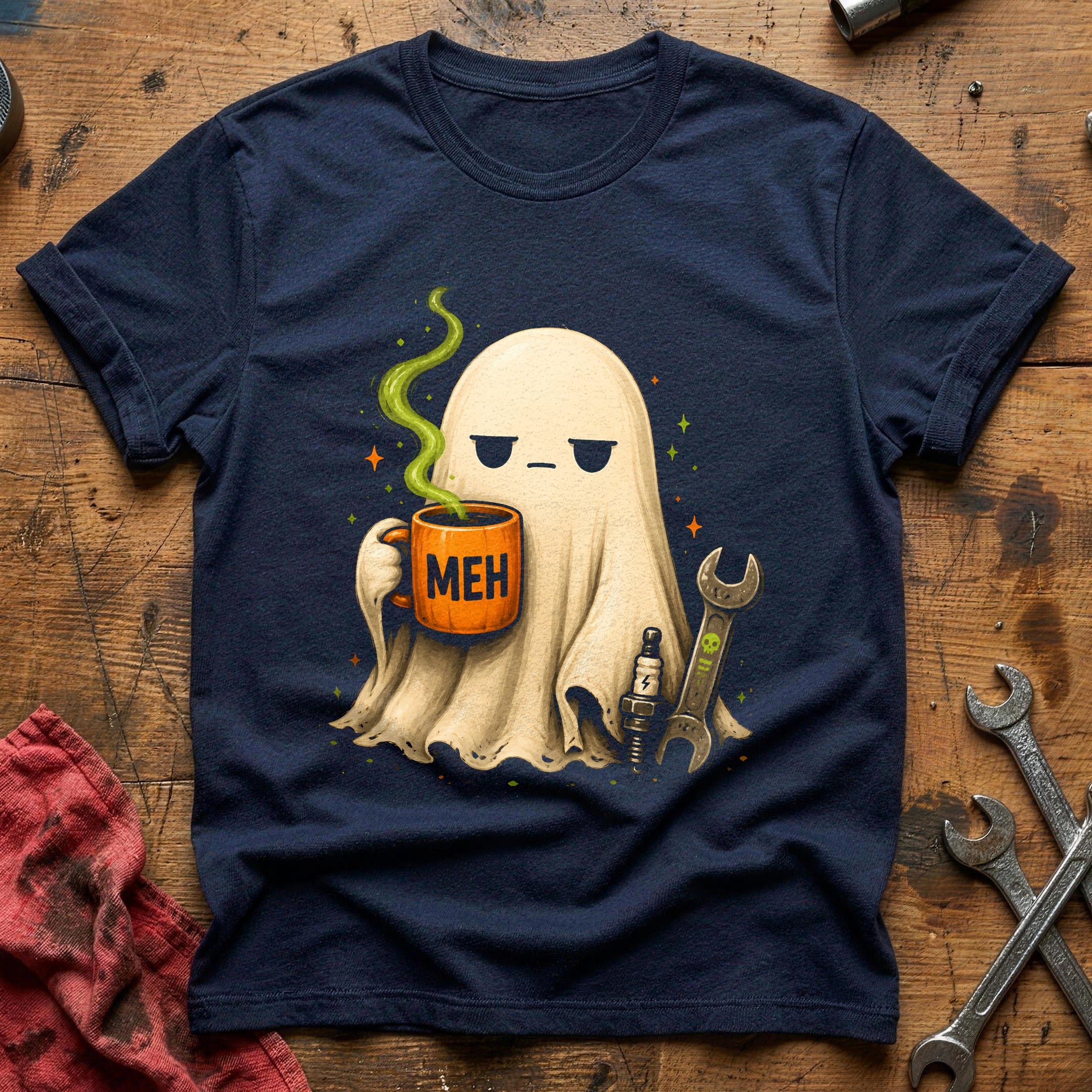 Meh Ghost Mug 92 T-Shirt - Navy
