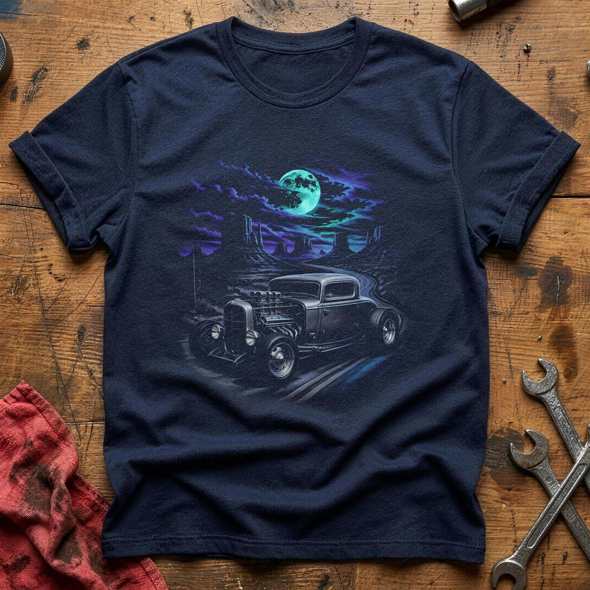 Moonlight Hot Rod Desert T-Shirt - Navy