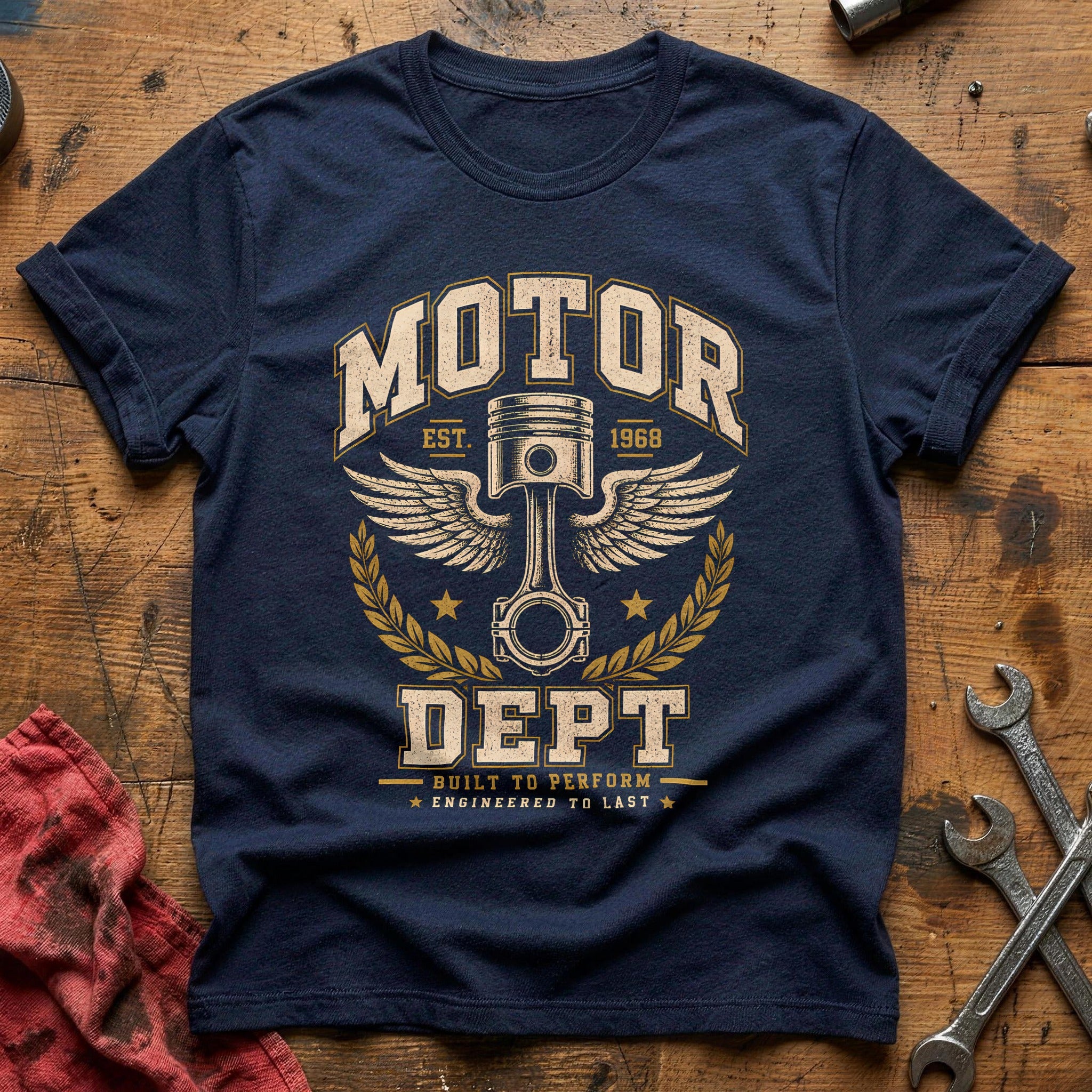 Motor Dept Est 1968 T-Shirt - Navy