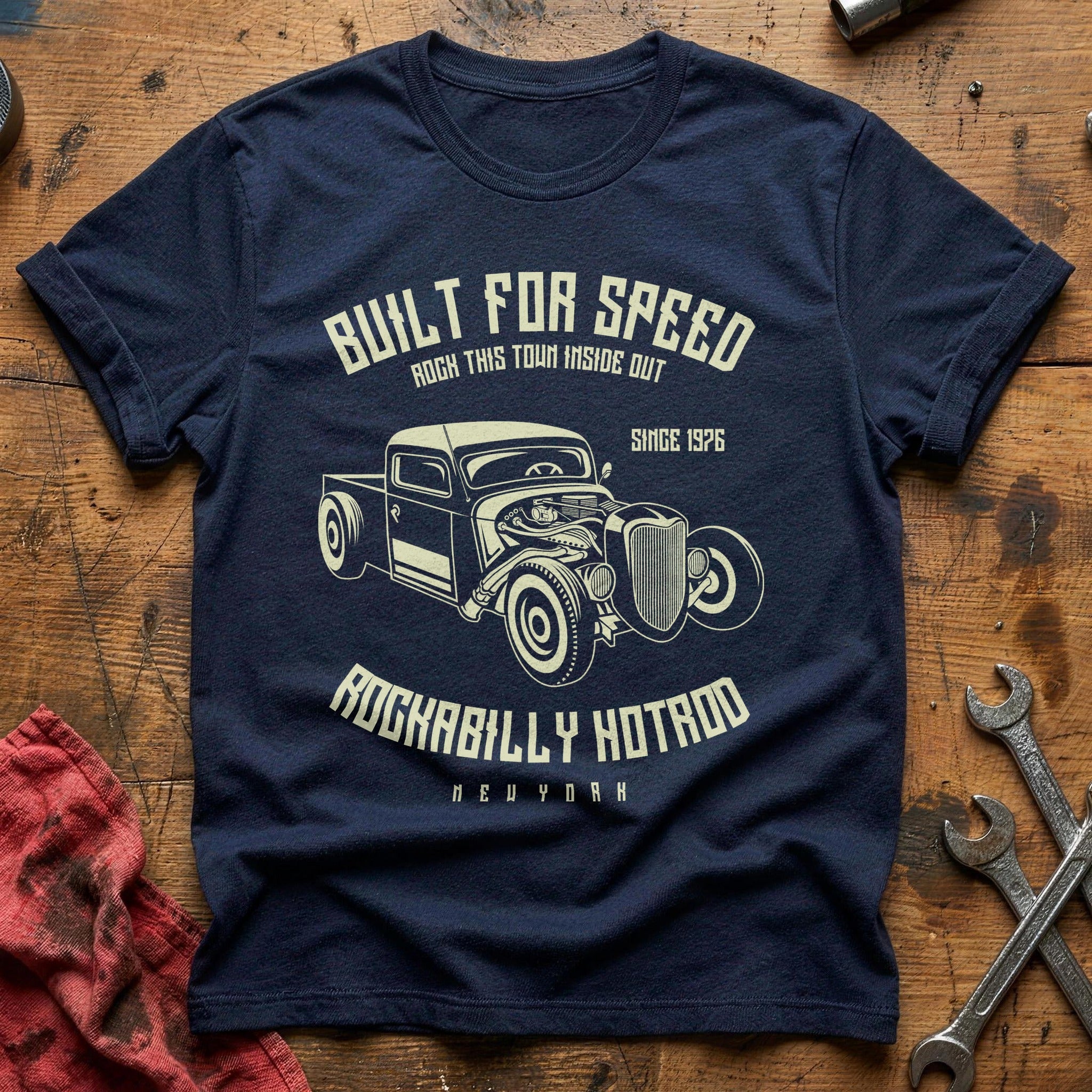 NY rockabilly hotrod T-Shirt - Navy