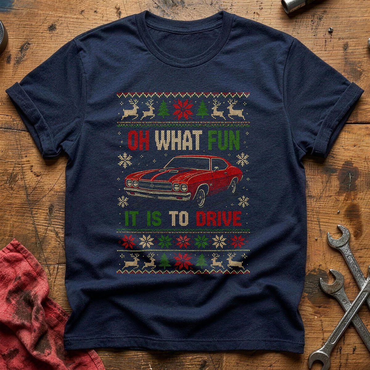 Oh What Fun It Is To Drive 58 T-Shirt - Navy