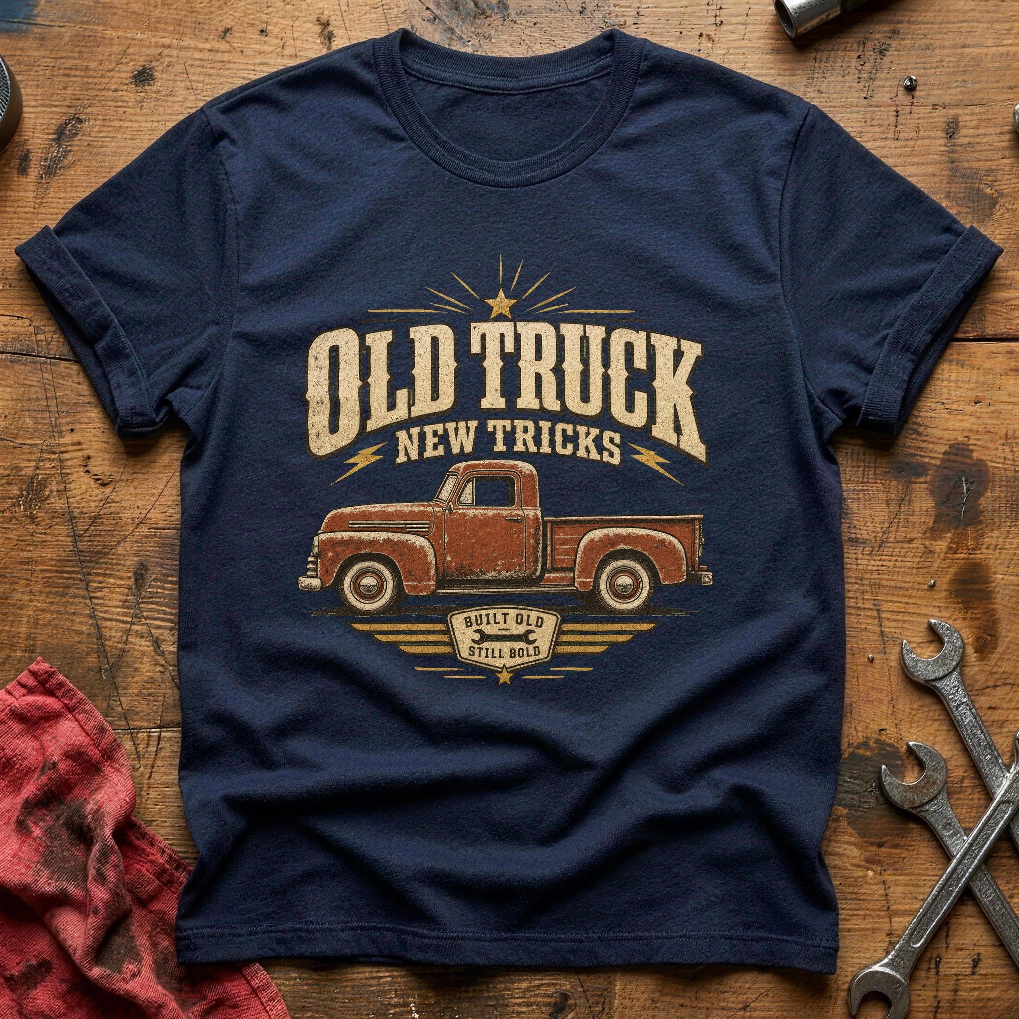 Old Truck, New Tricks T-Shirt - Navy