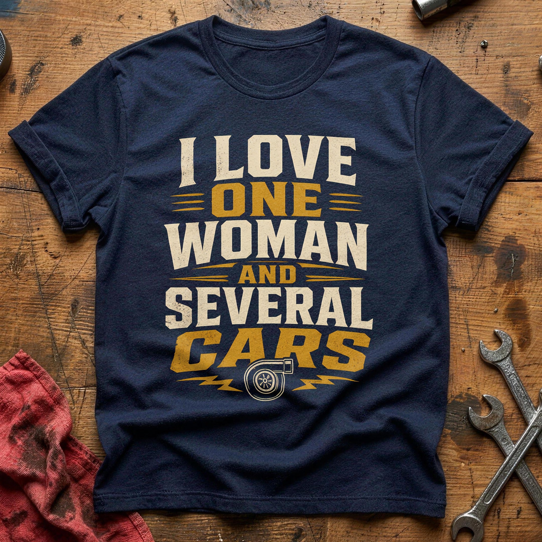One Woman, Several Cars - Navy
