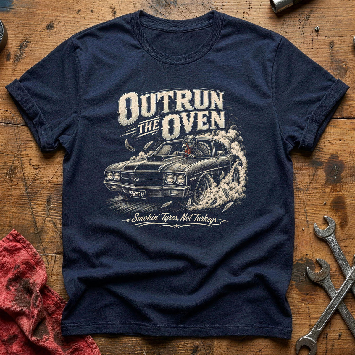 Outrun The Oven 4 T-Shirt - Navy