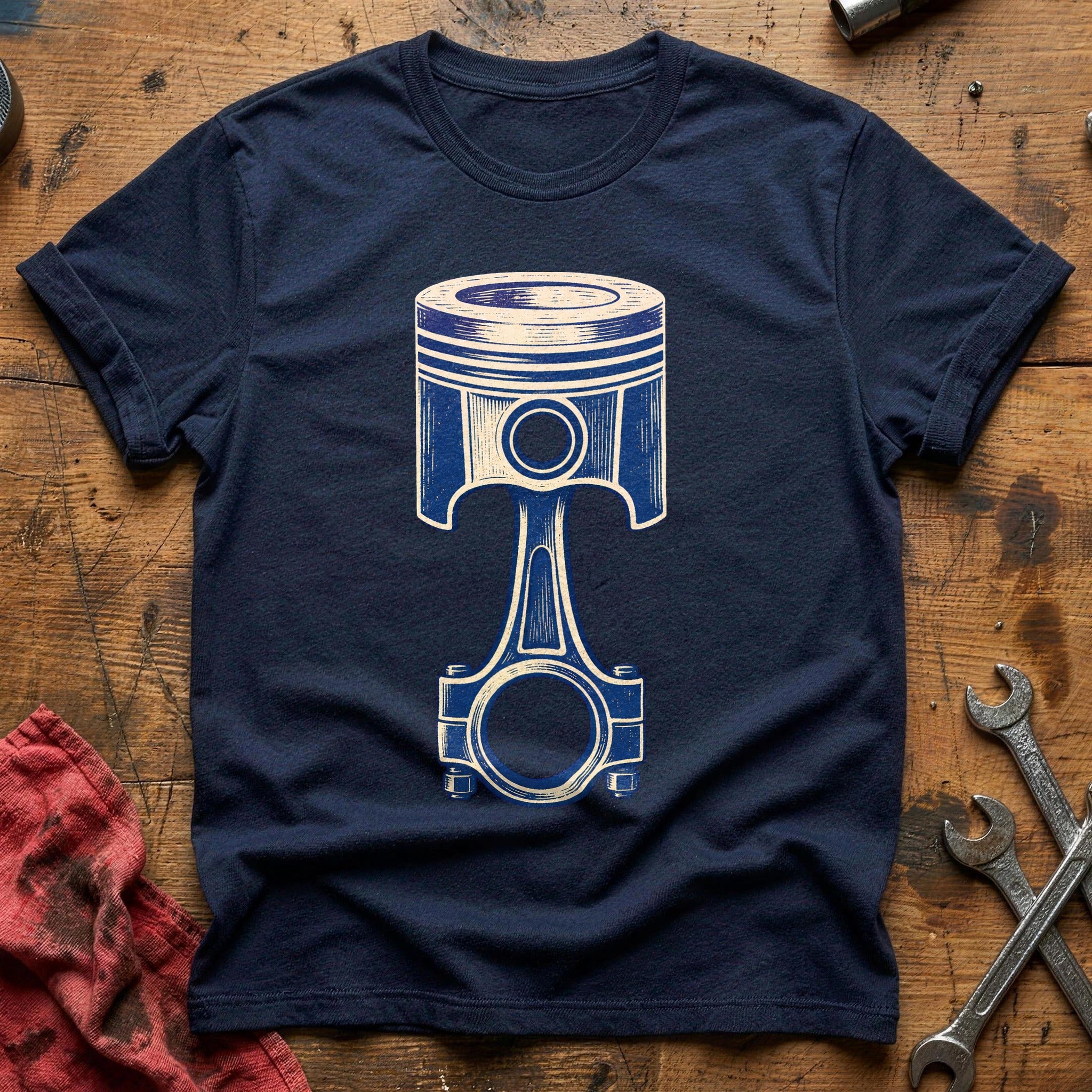 Piston & Rod T-Shirt - Navy