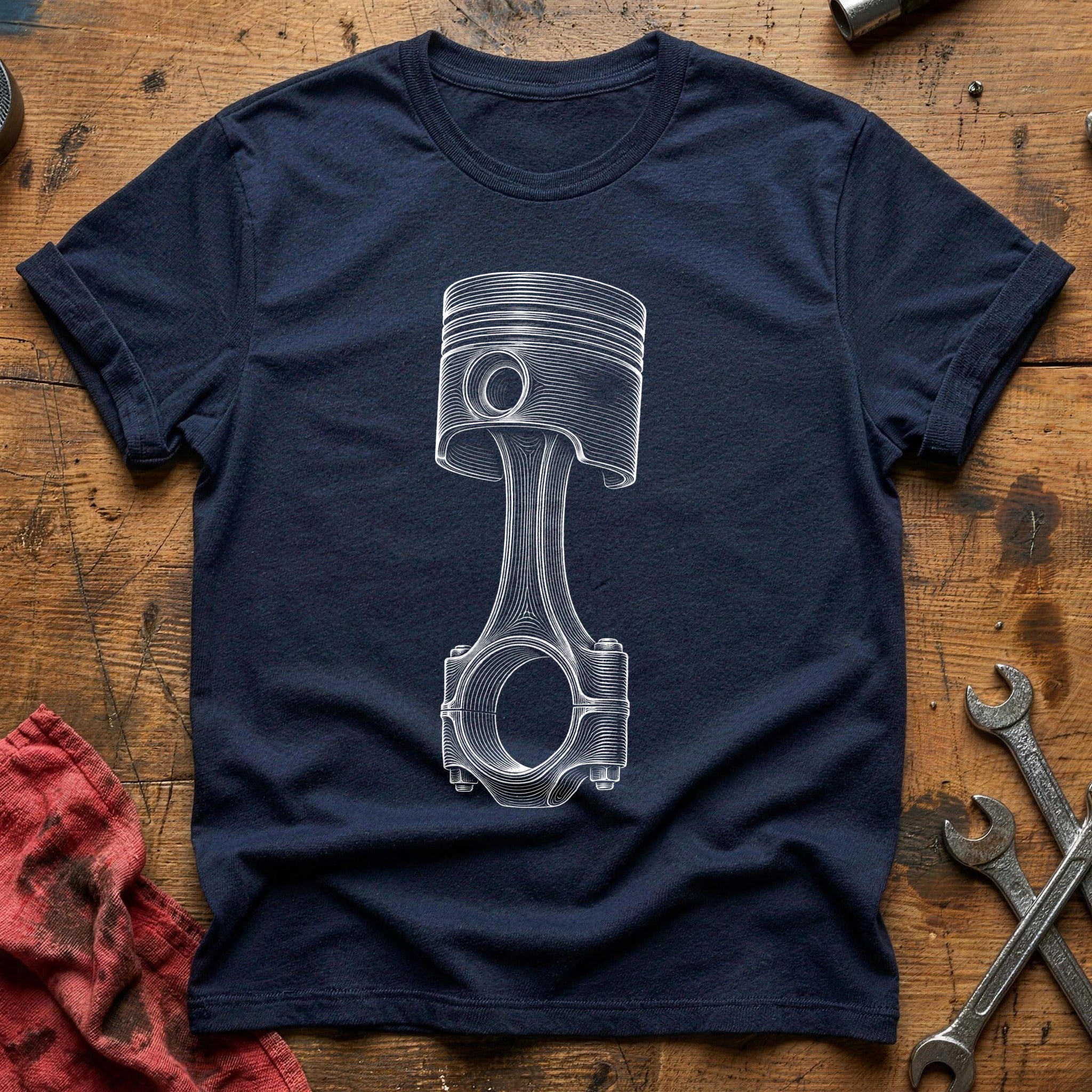 Piston & Spark T-Shirt - Navy