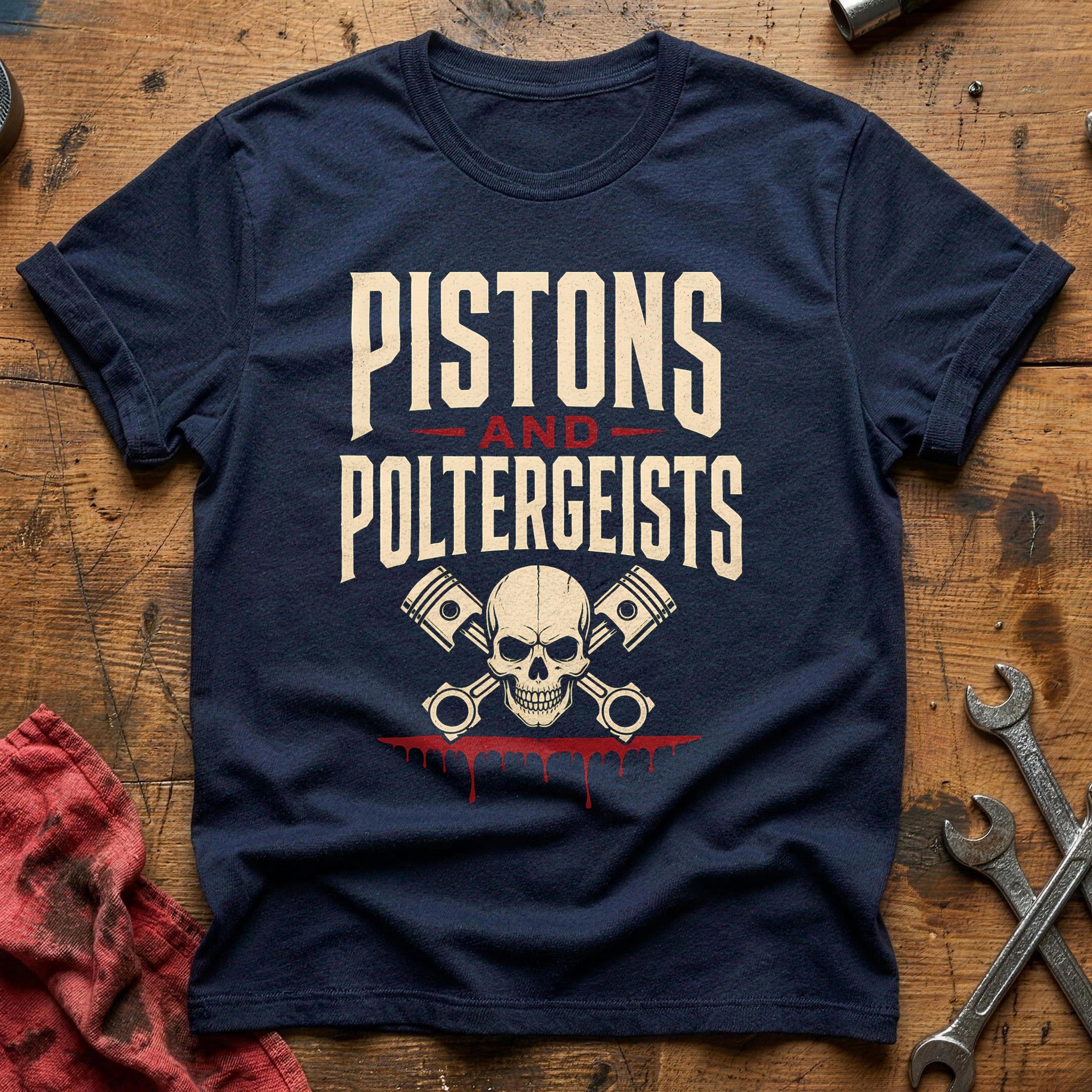 Pistons And Poltergeists 78 T-Shirt - Navy