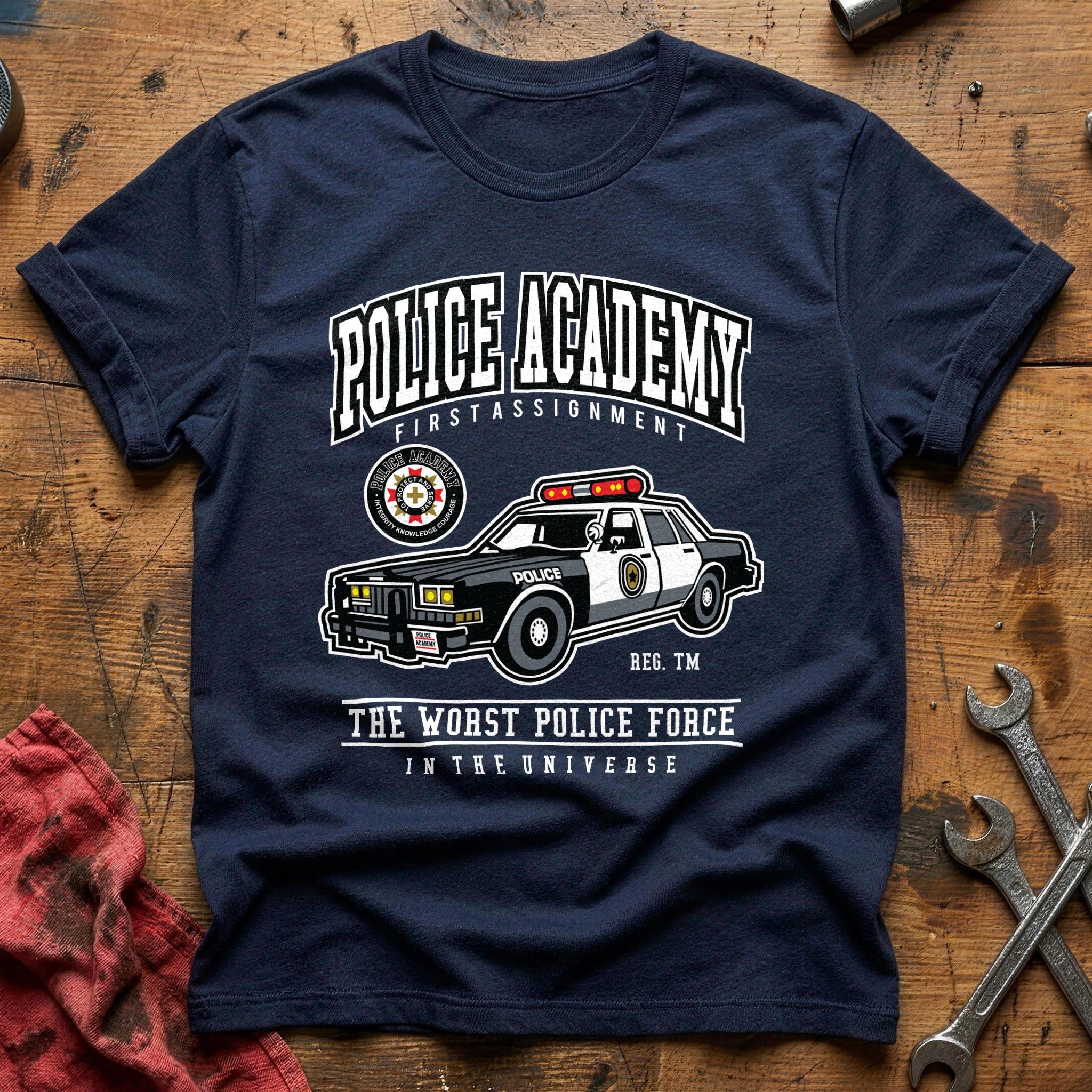 Police academy car T-Shirt - Navy