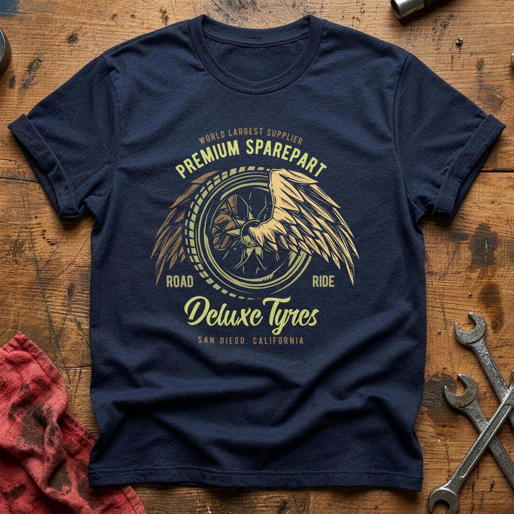 Premium spare parts deluxe tyres T-Shirt - Navy