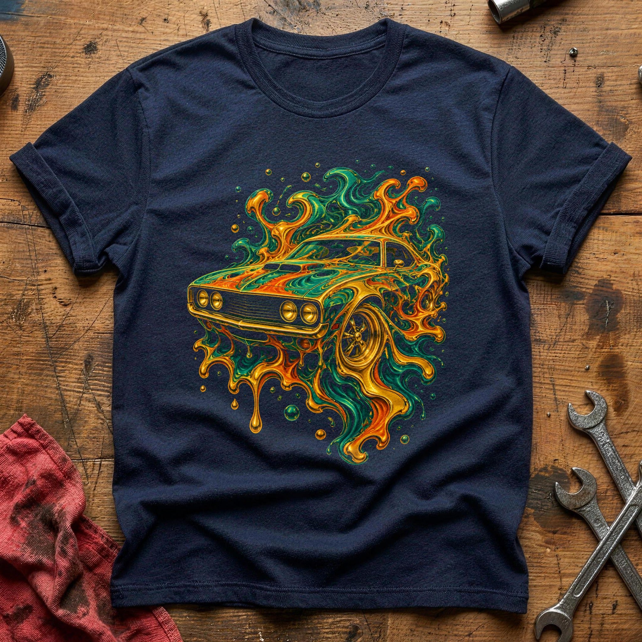 Psychedelic Car 93 T-Shirt - Navy