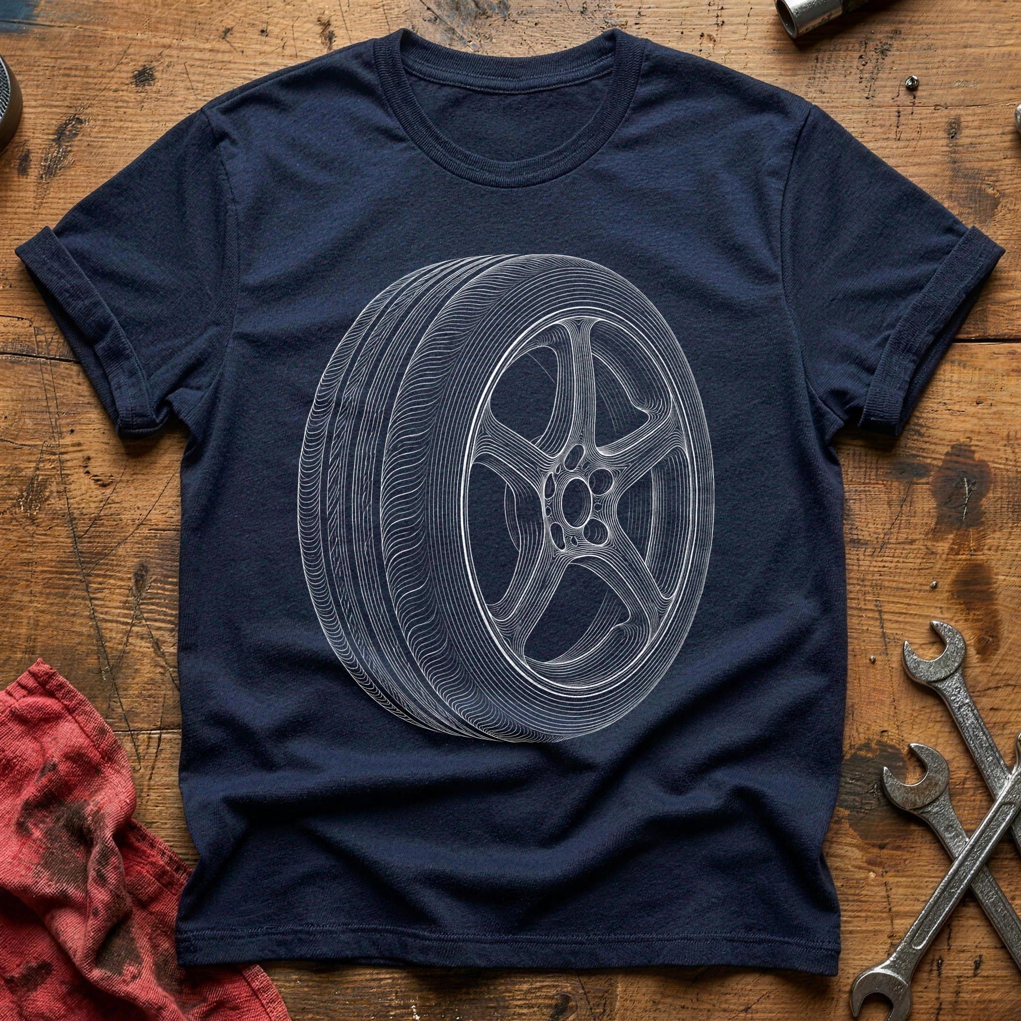 Radial Sketch T-Shirt - Navy