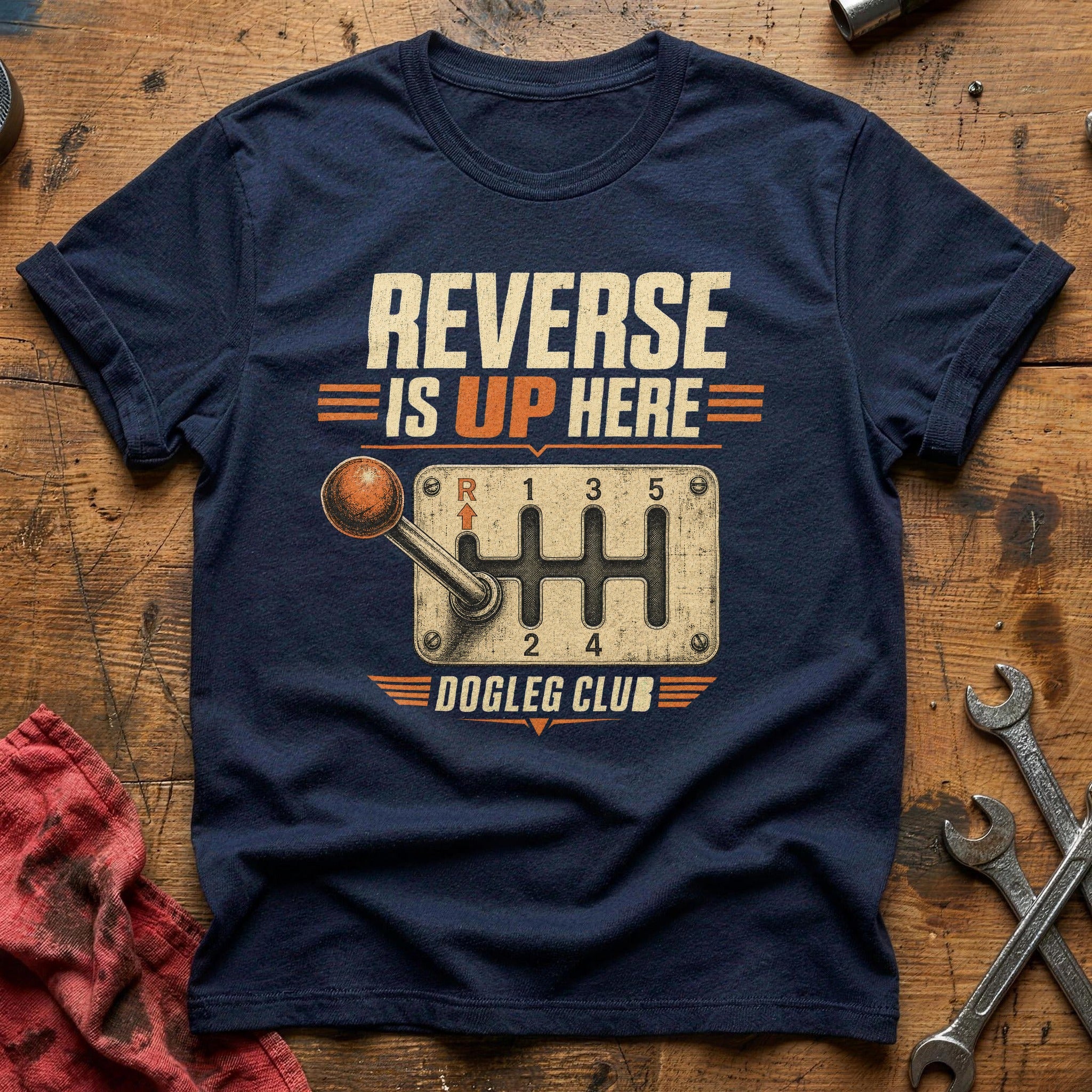 Reverse is Up Here T-Shirt - Navy
