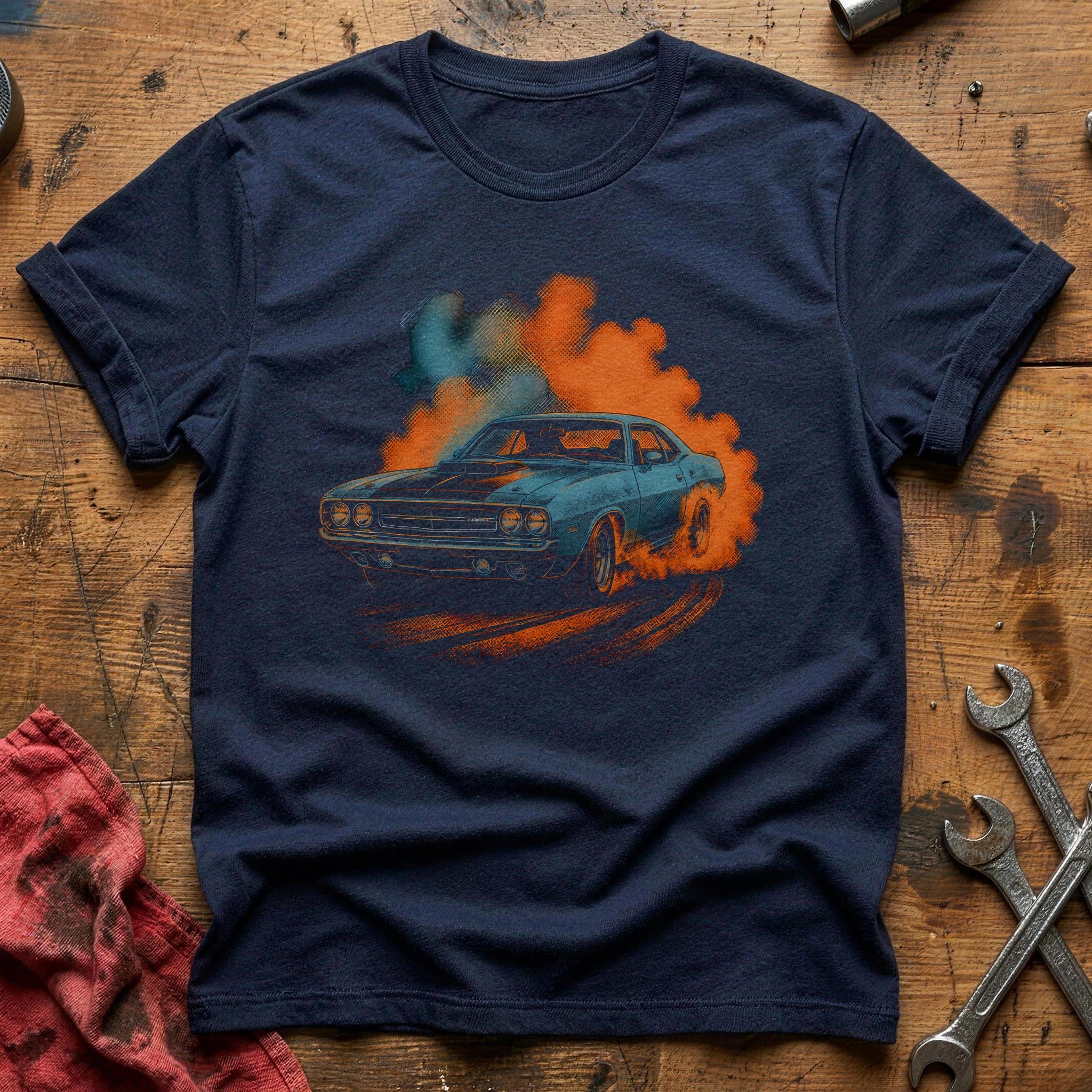 Riso Burnout 39 T-Shirt - Navy