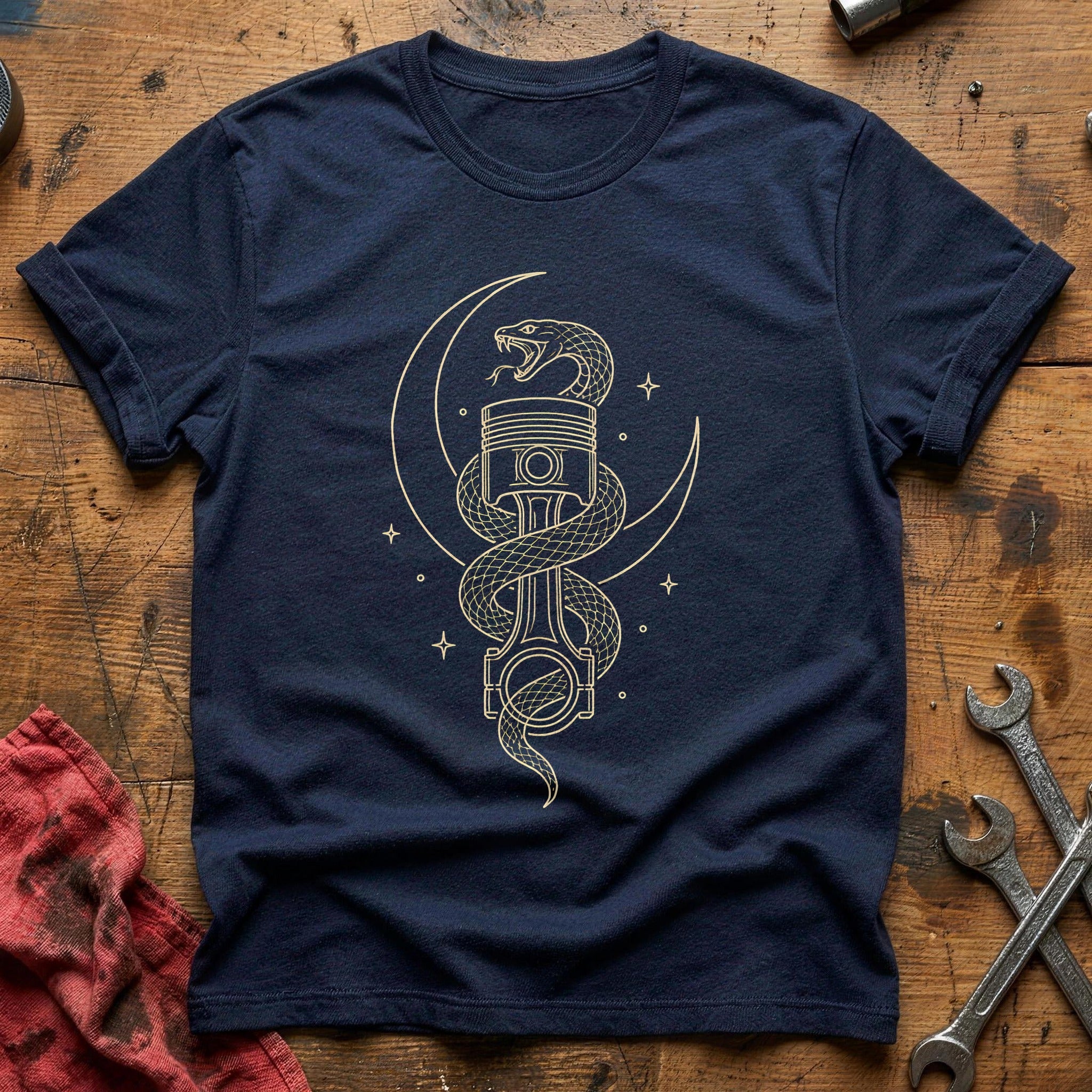 Serpent Piston Moon 75 T-Shirt - Navy
