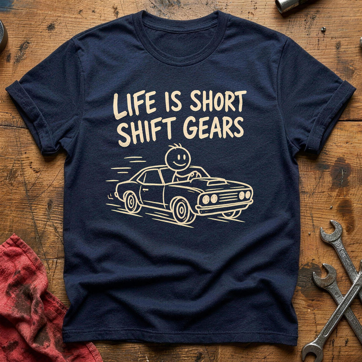 Shift Gears 56 T-Shirt - Navy