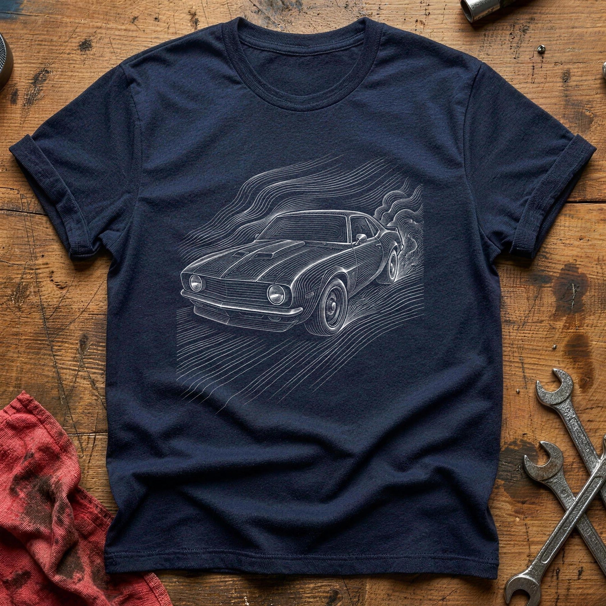 Sketch & Horsepower T-Shirt - Navy