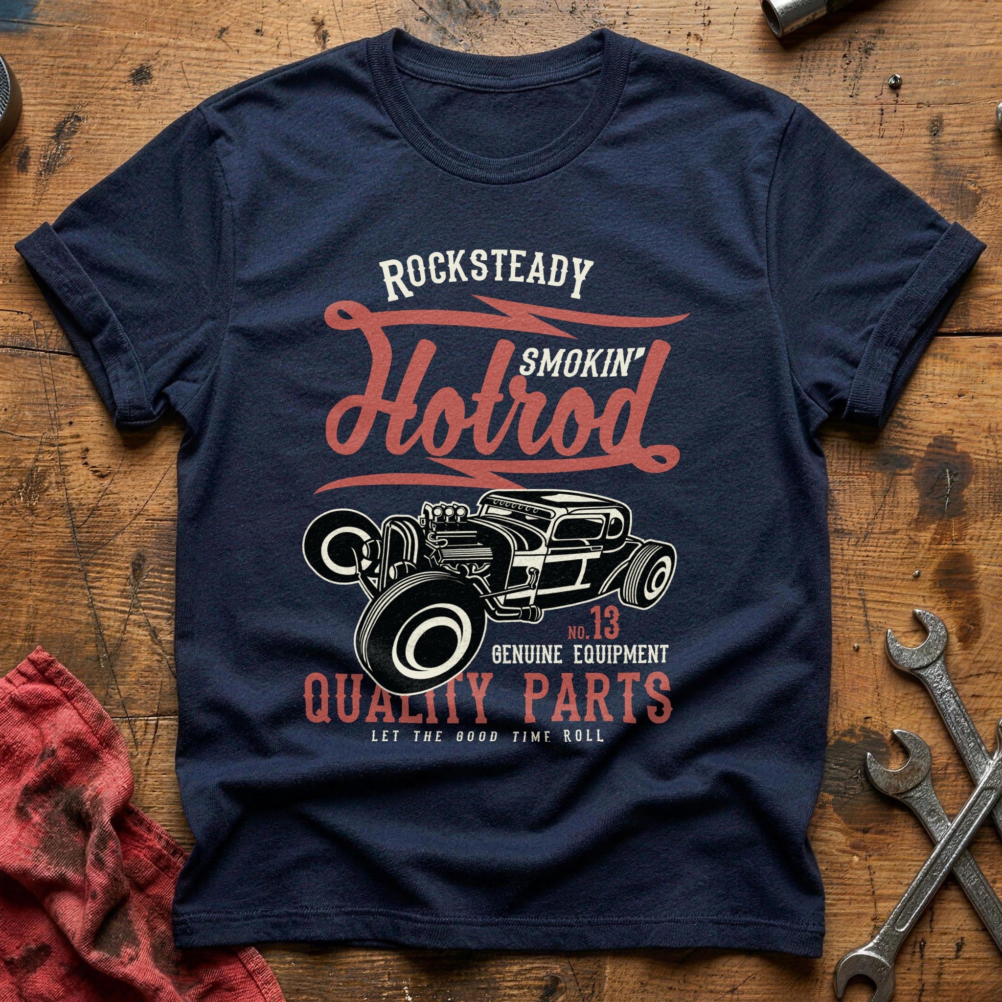 Smokin hotrod quality parts T-Shirt - Navy