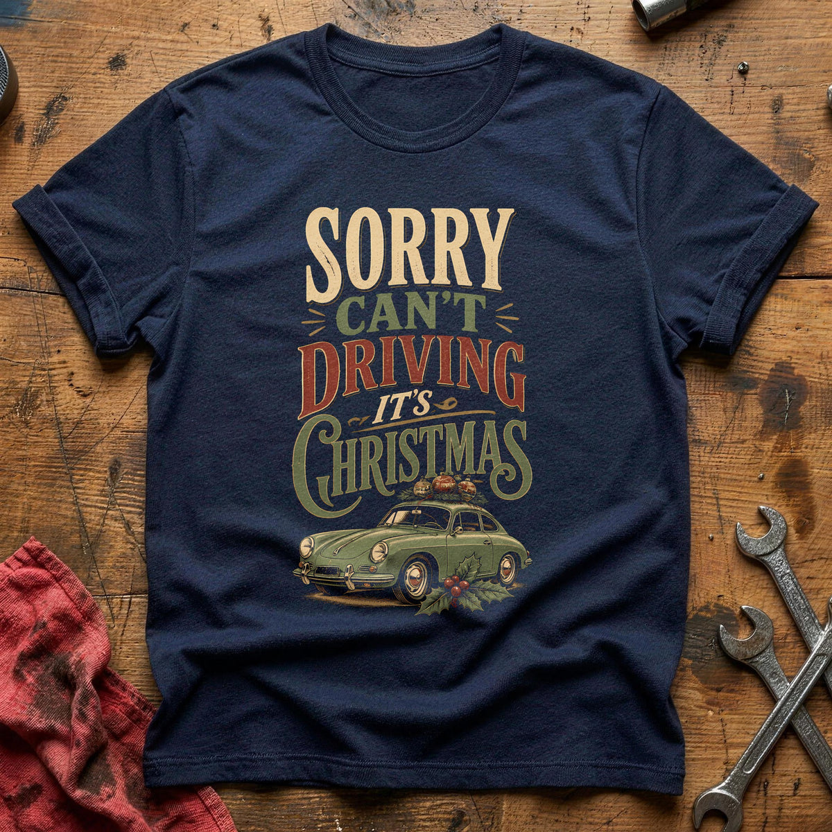 Sorry Can't Driving It's Christmas 17 T-Shirt - Navy