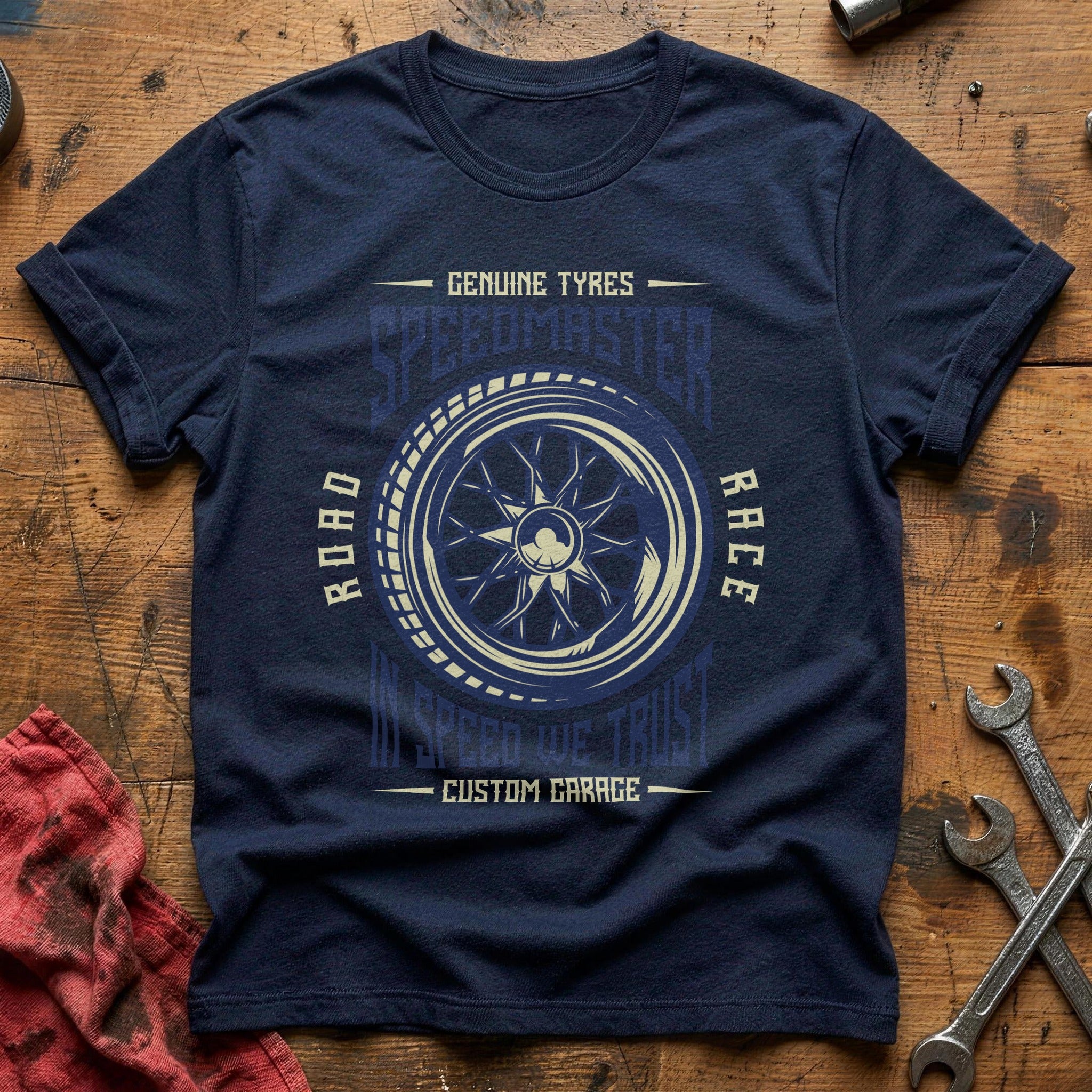 Speed master retro tire T-Shirt - Navy