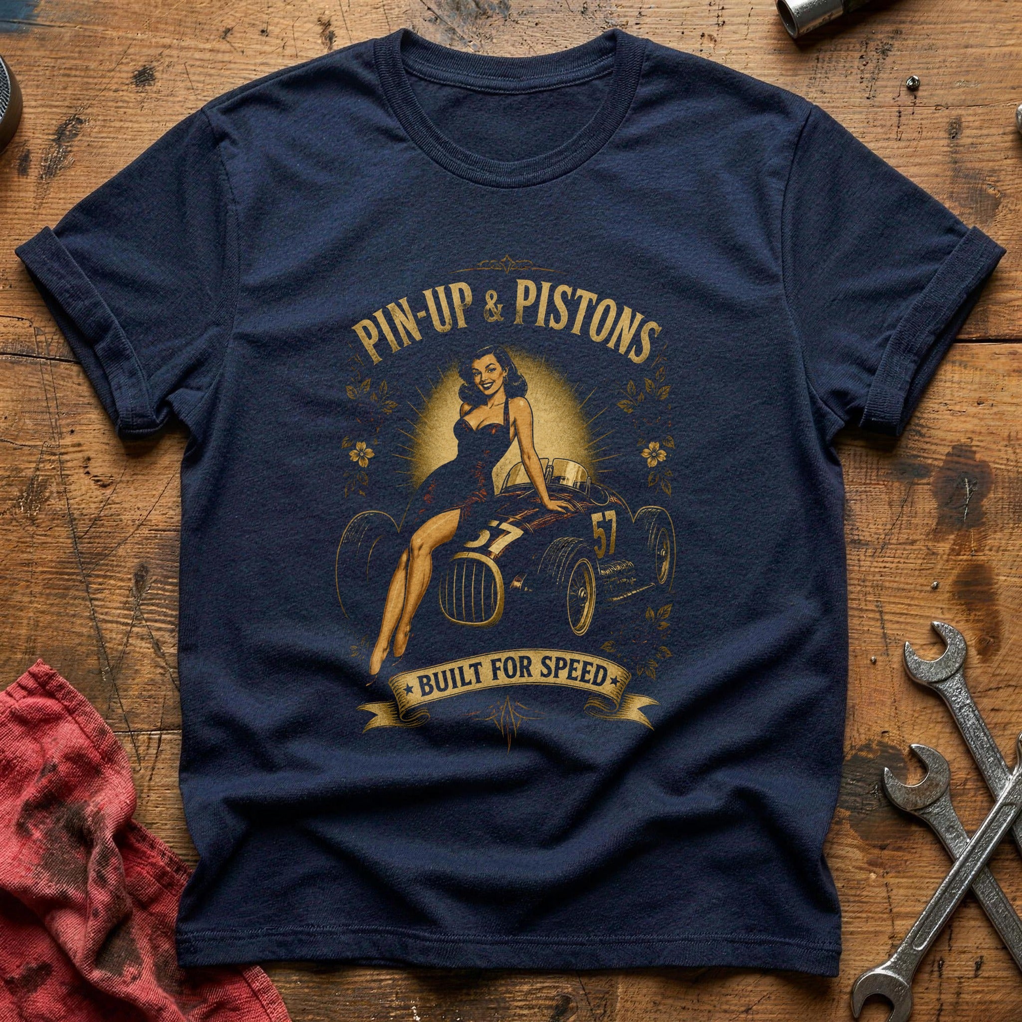 Speed & Curves T-Shirt - Navy