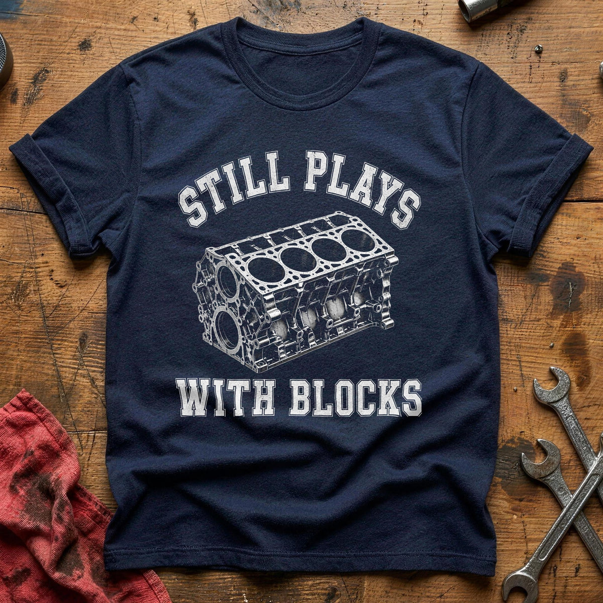 Still Plays With Blocks 96 T-Shirt - Navy