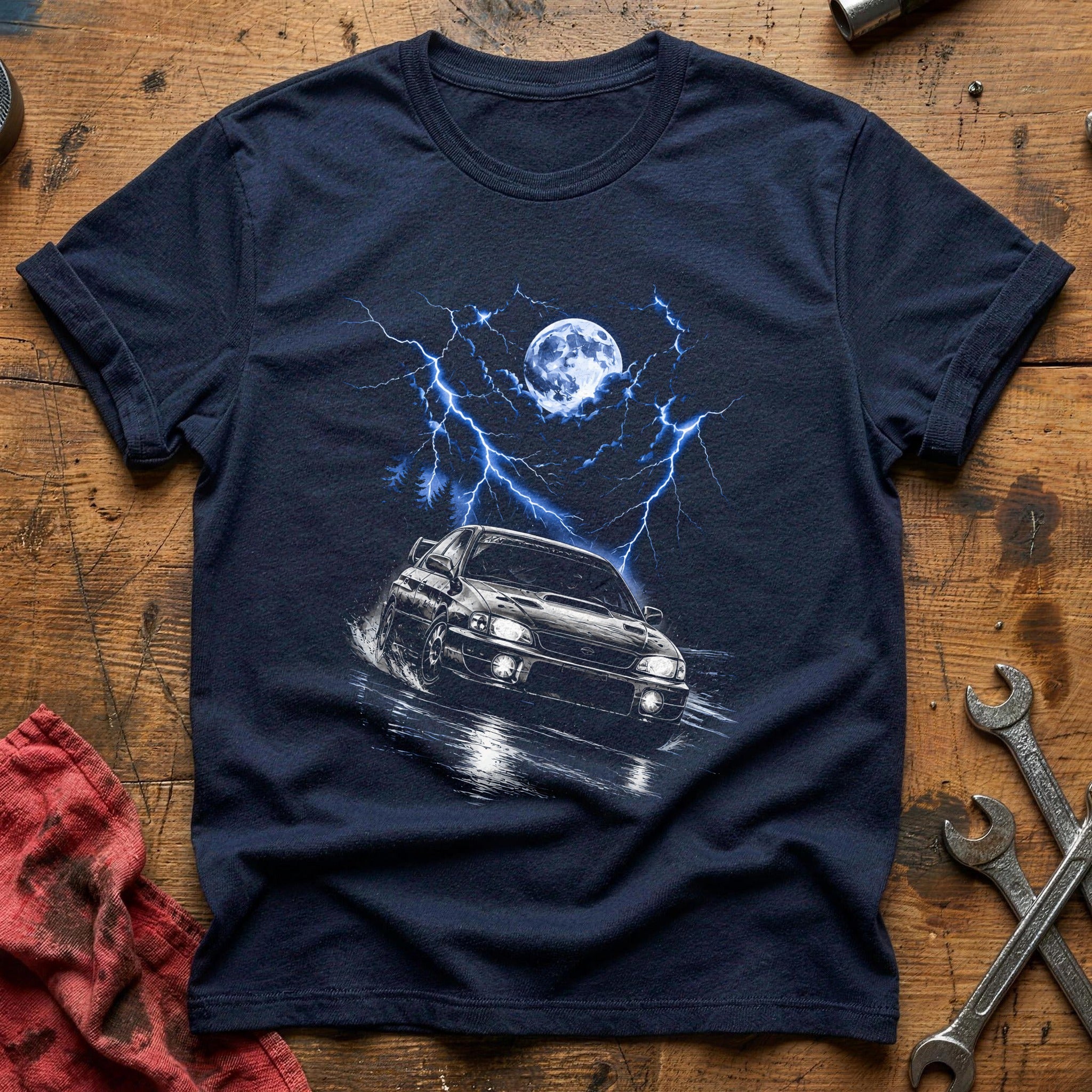 Storm Chasing Lightning T-Shirt - Navy