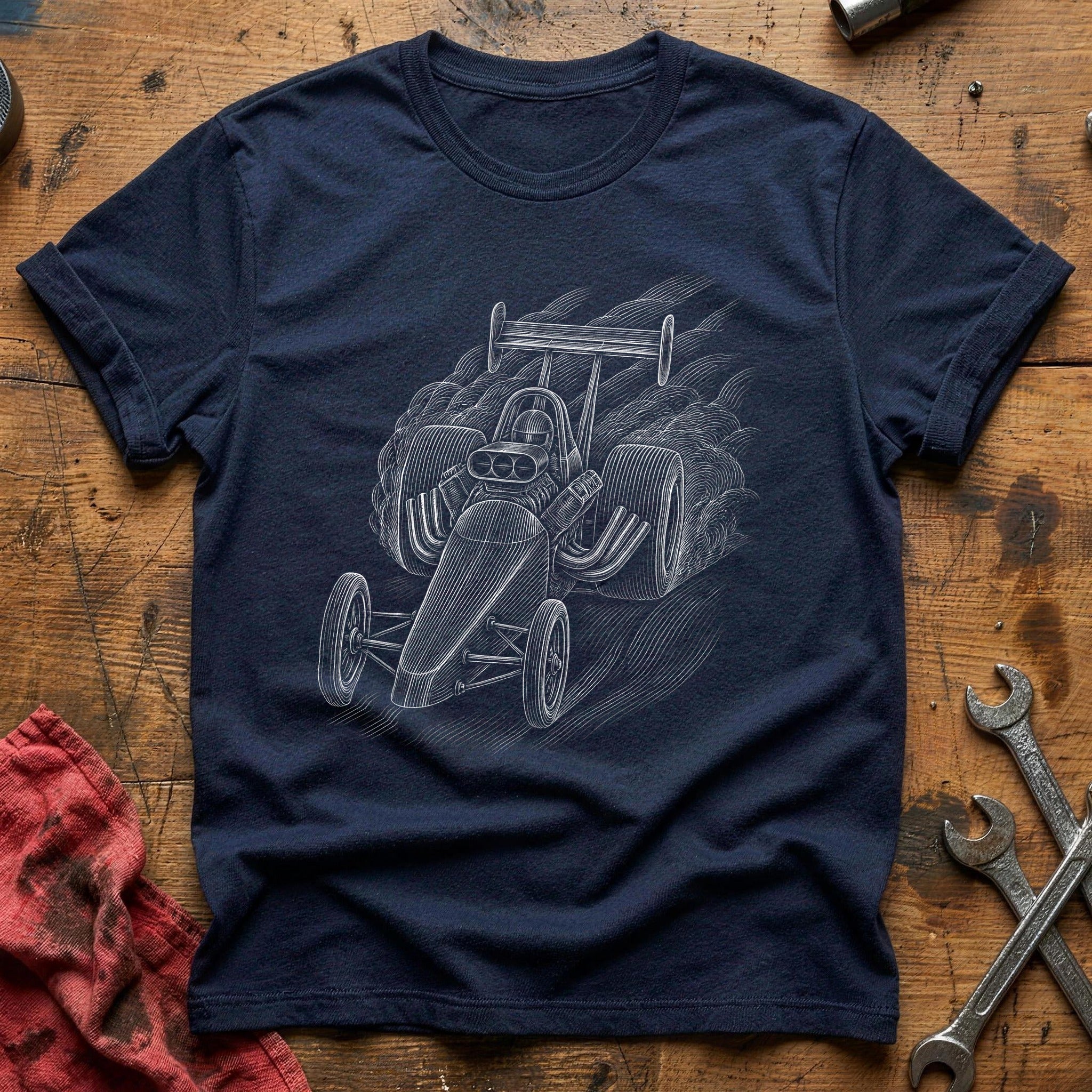 Straight Line Fever T-Shirt - Navy