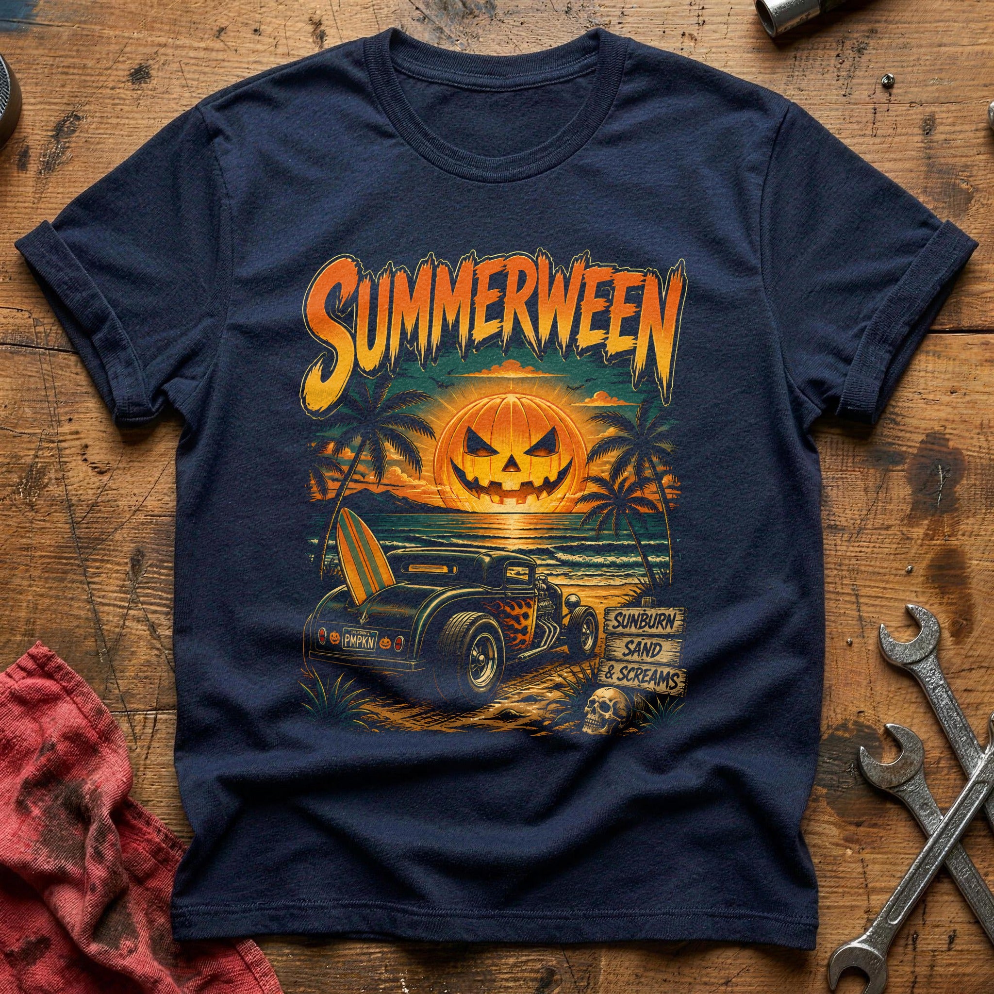 Summerween Hotrod 91 T-Shirt - Navy
