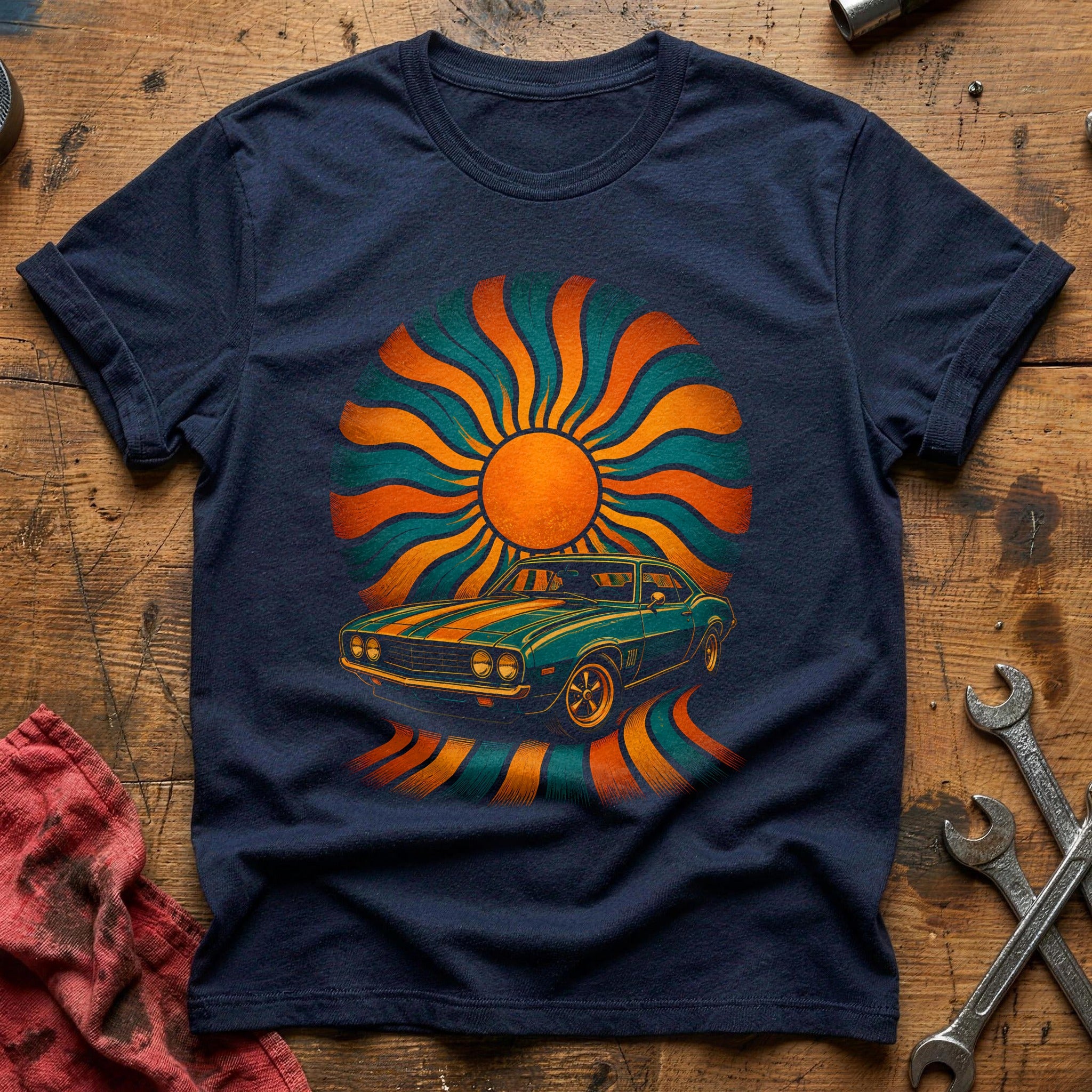 Sunburst & Steel T-Shirt - Navy