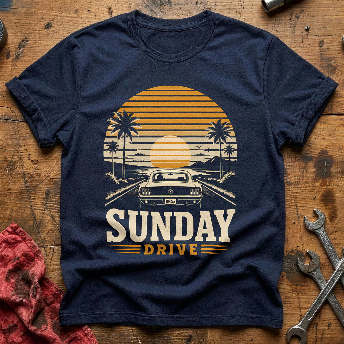 Sunday Drive Sunset 22 T-Shirt - Navy