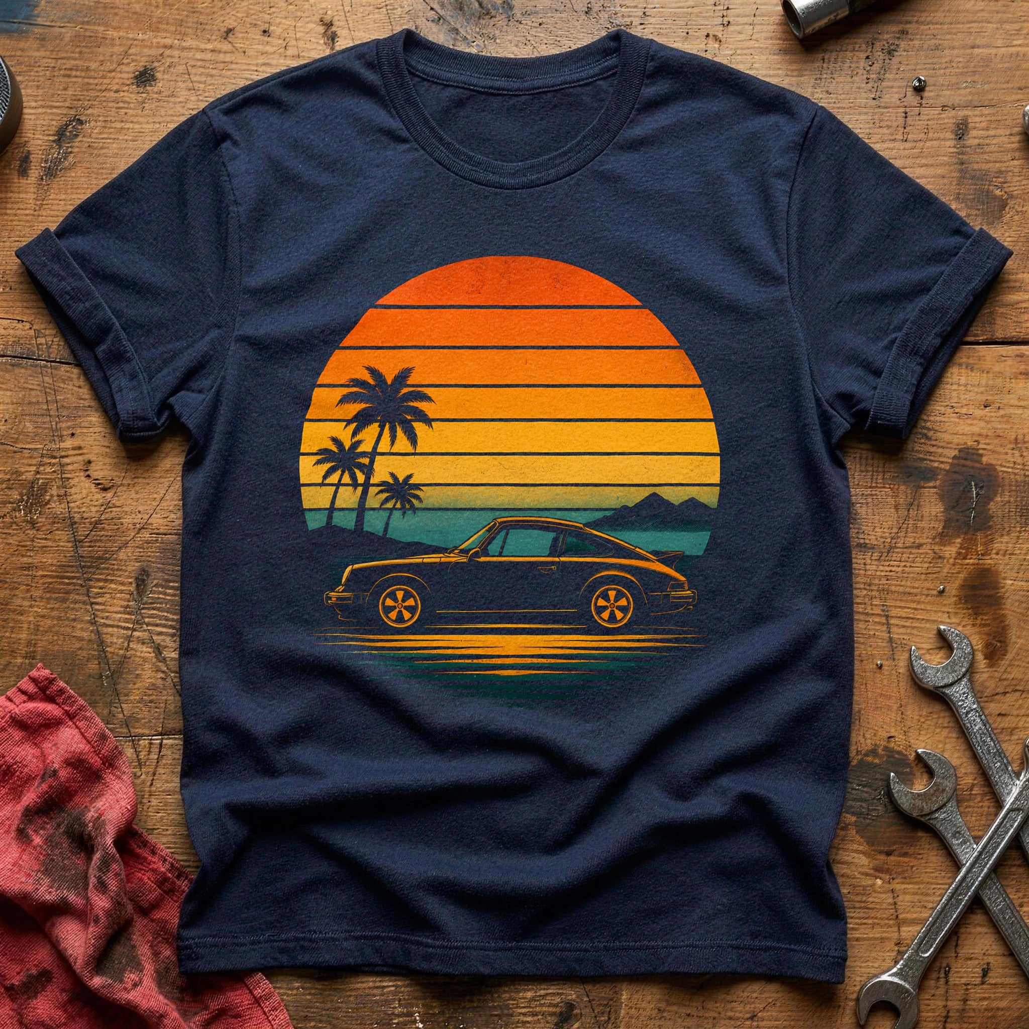 Sunset Car 17 T-Shirt - Navy