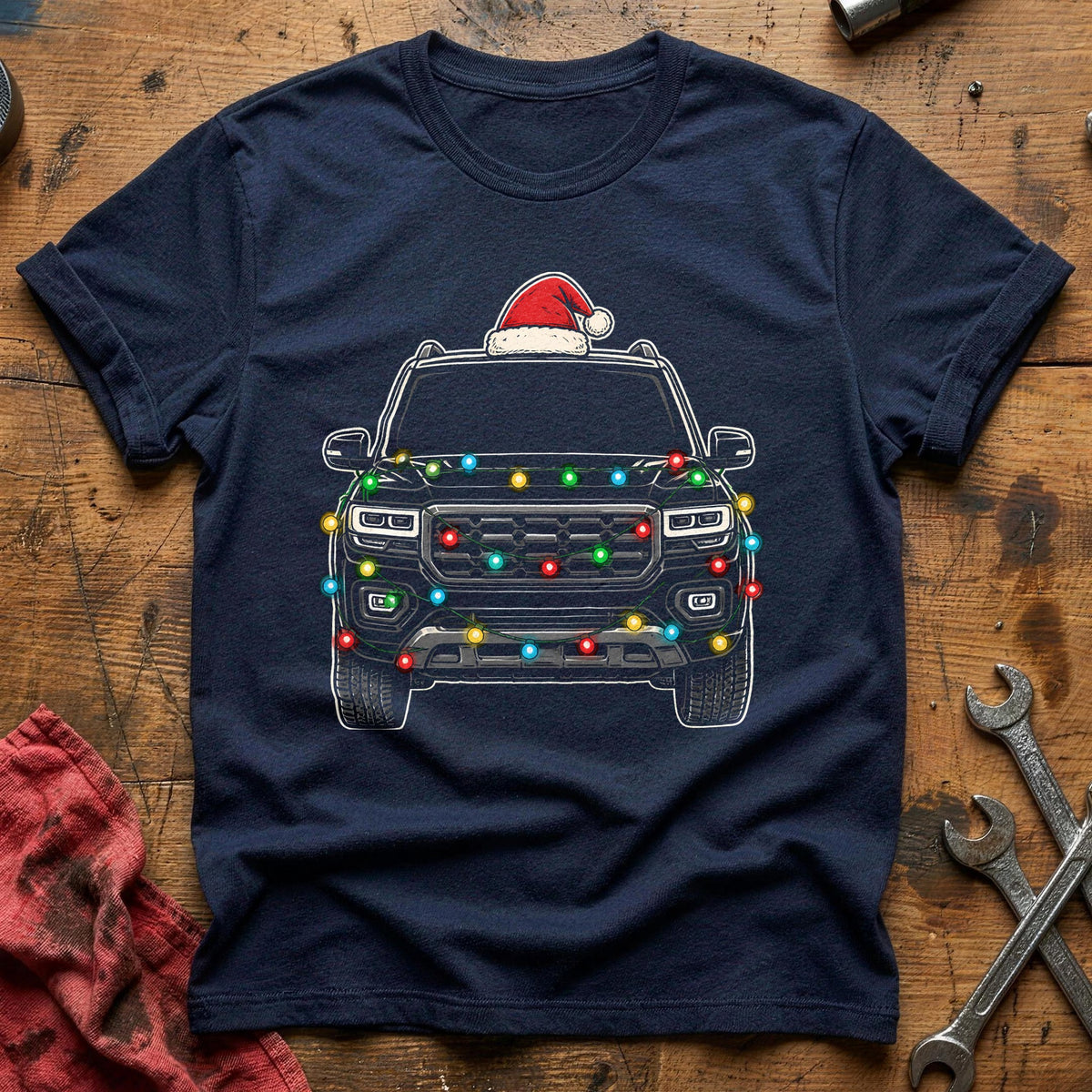 SUV Christmas Lights 35 T-Shirt - Navy