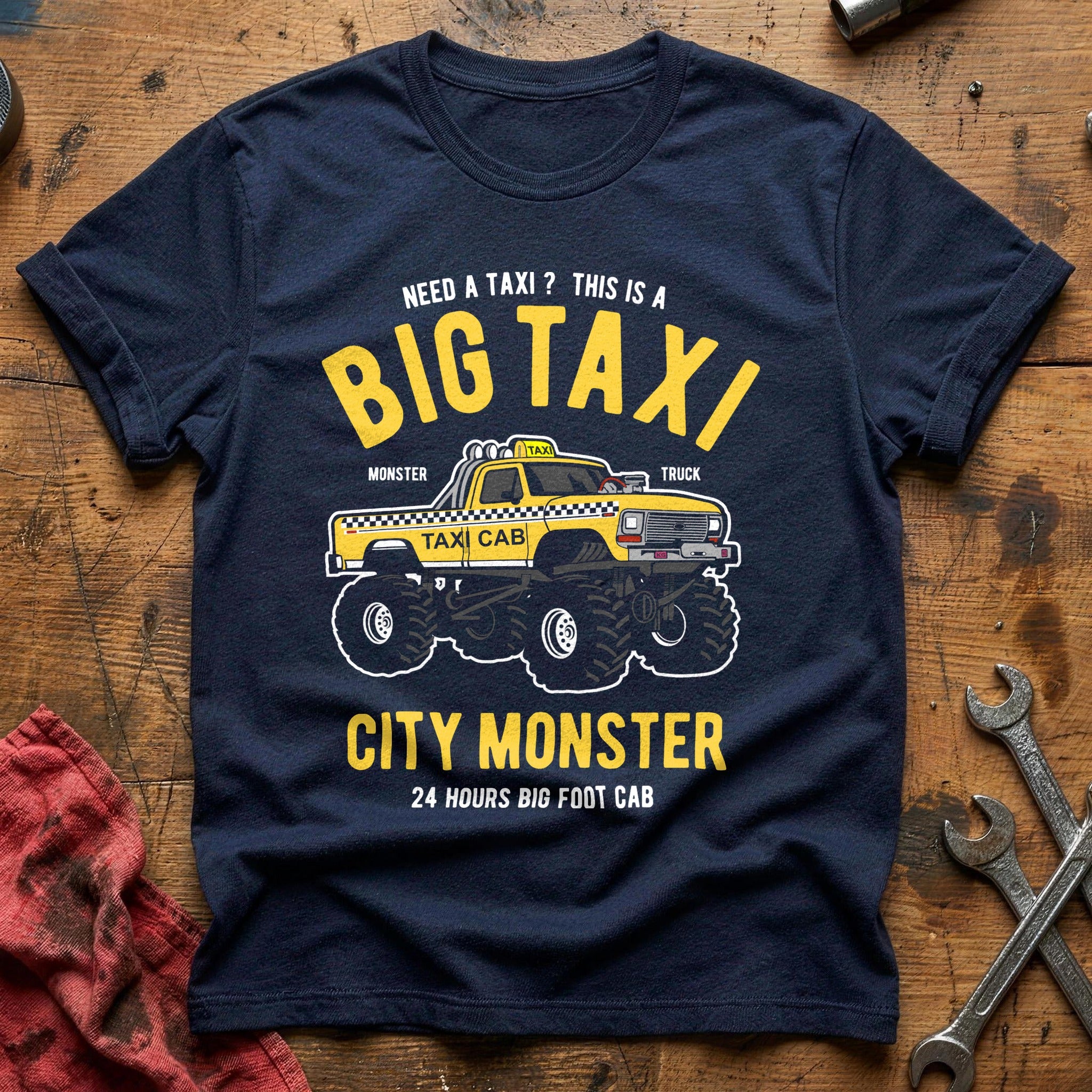 Taxi monster truck T-Shirt - Navy