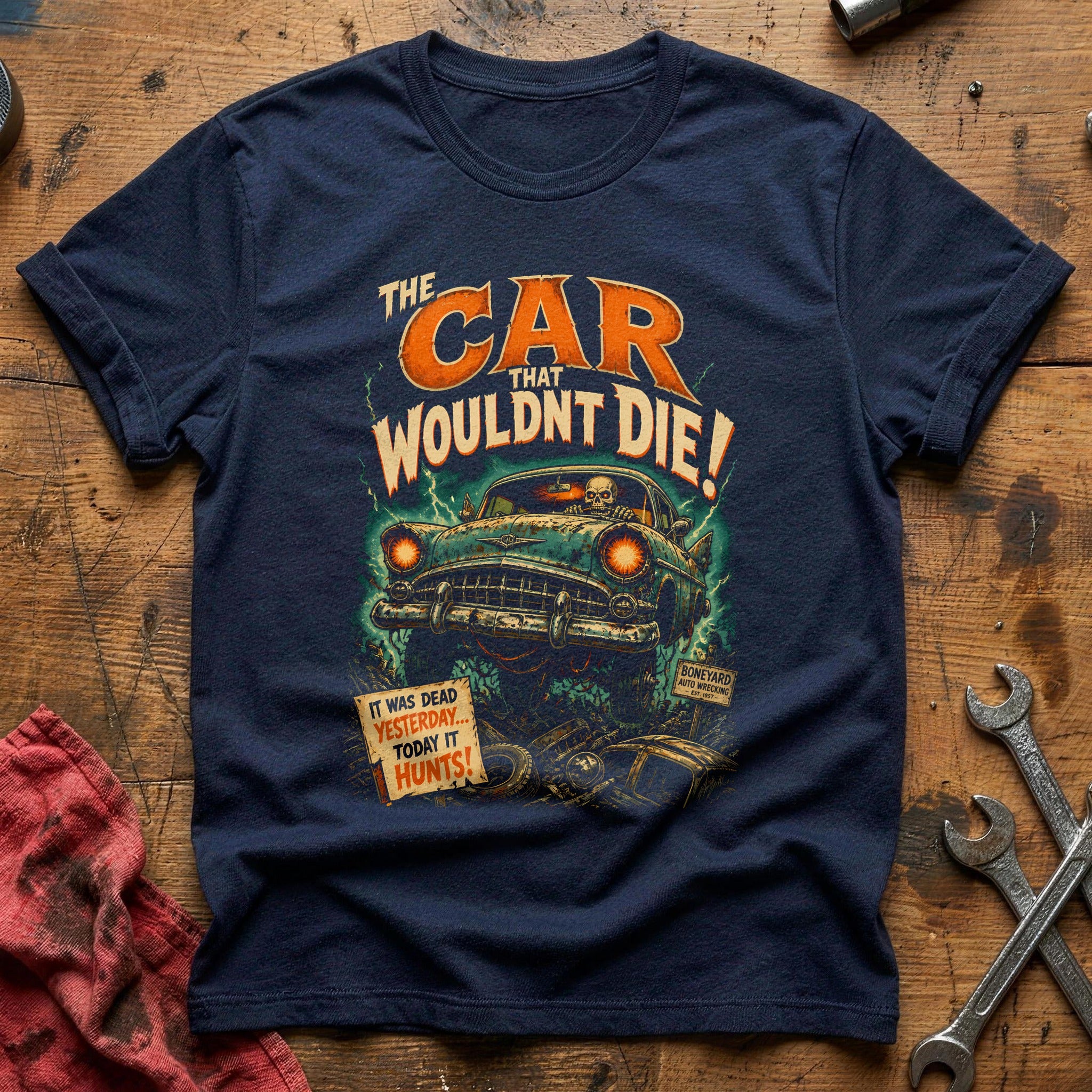 The Car That Wouldnt Die 58 T-Shirt - Navy