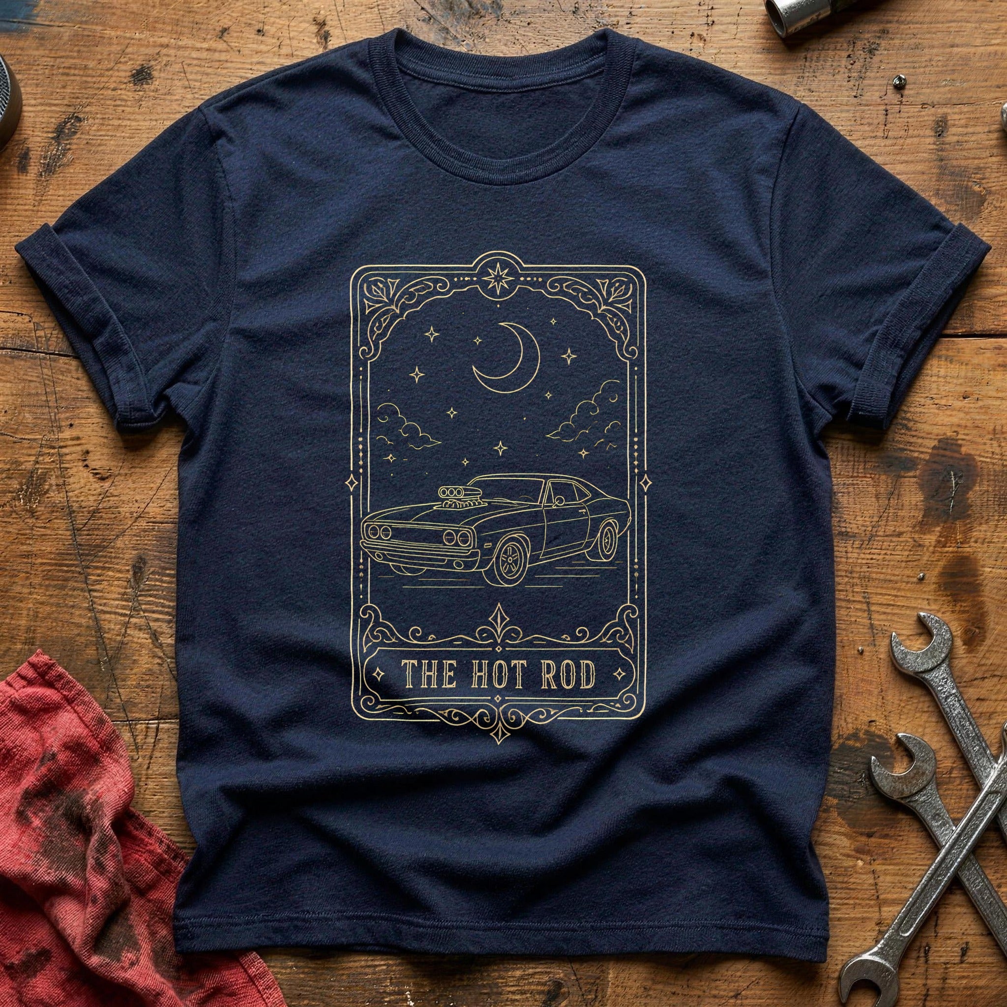 The Hot Rod Tarot 93 T-Shirt - Navy