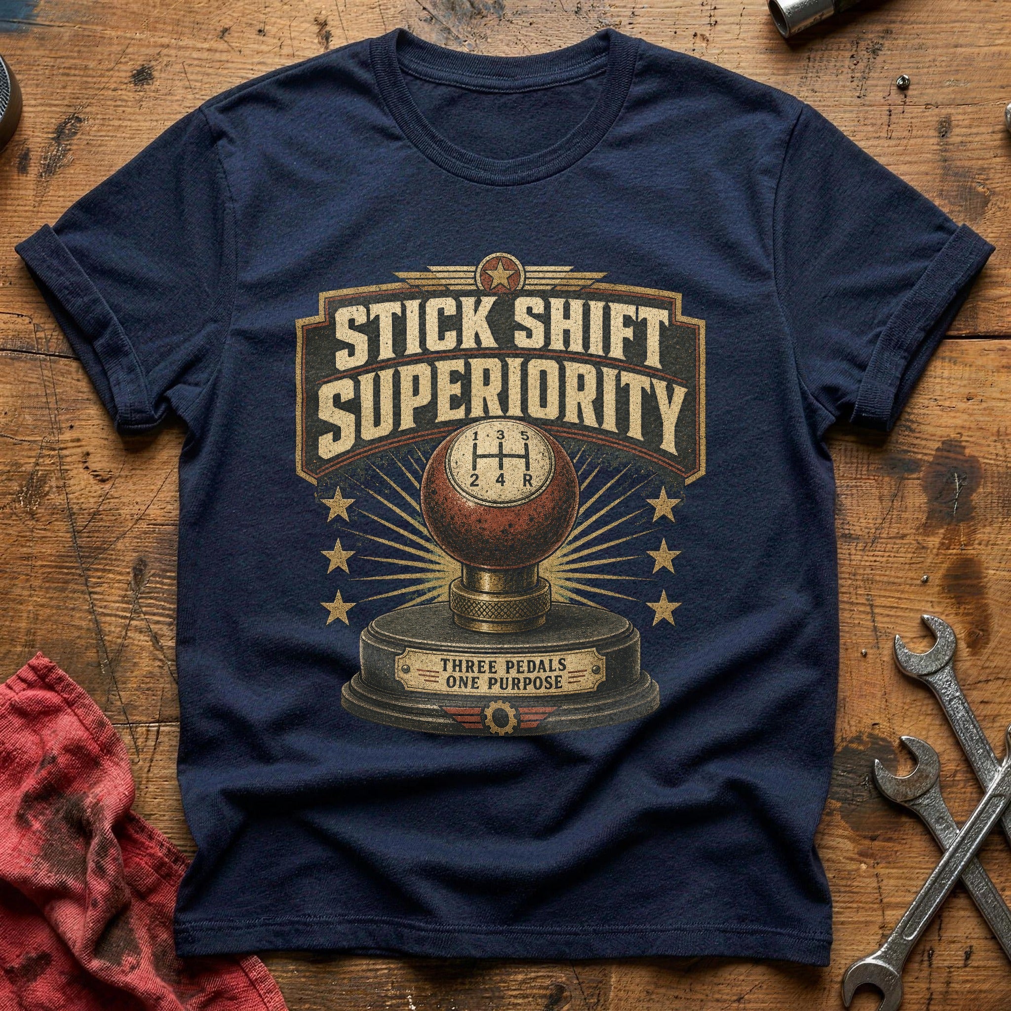 Three Pedals, One Purpose T-Shirt - Navy