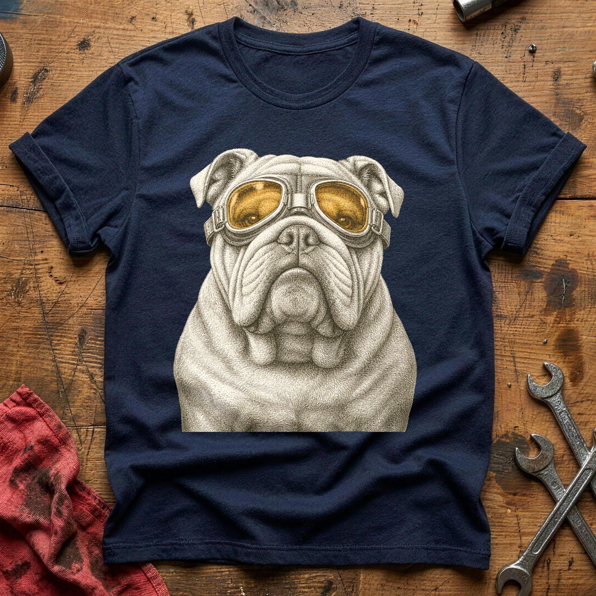 Throttle Bulldog T-Shirt - Navy