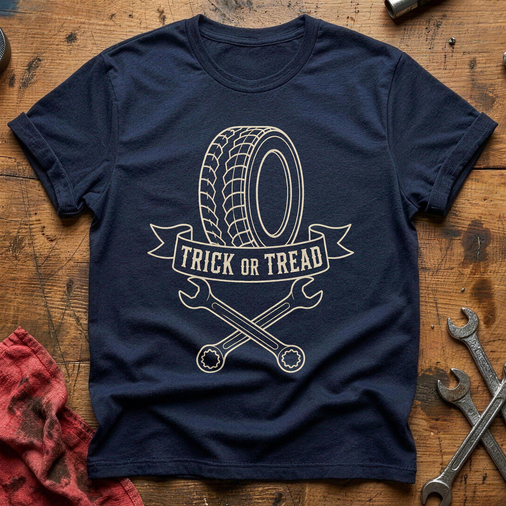 Trick Or Tread Banner 51 T-Shirt - Navy