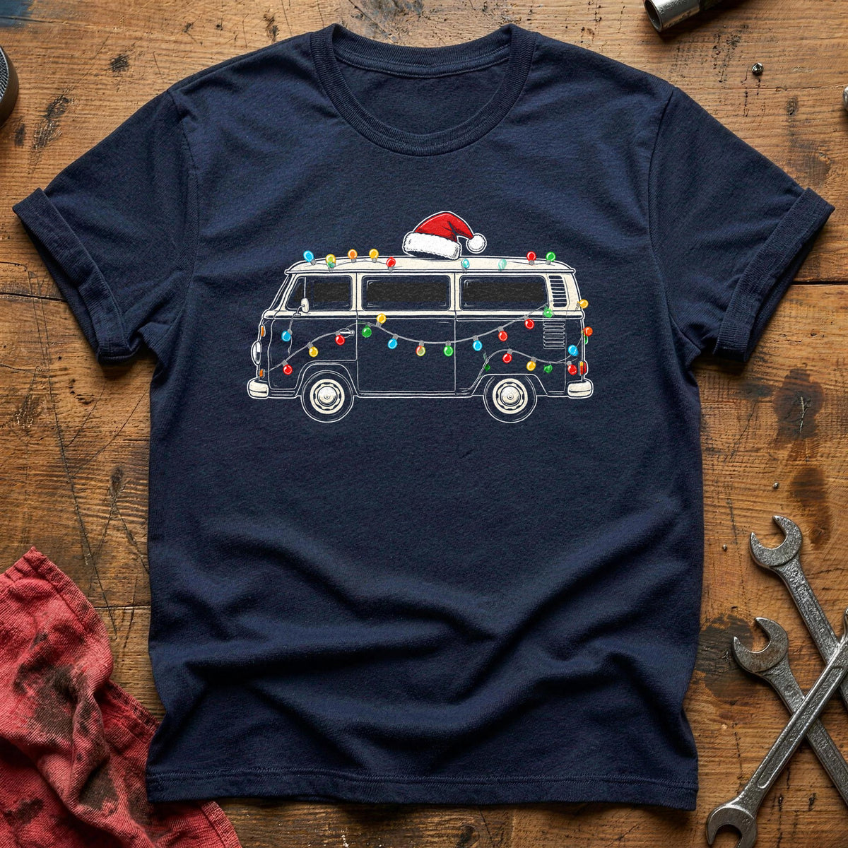 Van Christmas Lights 91 T-Shirt - Navy