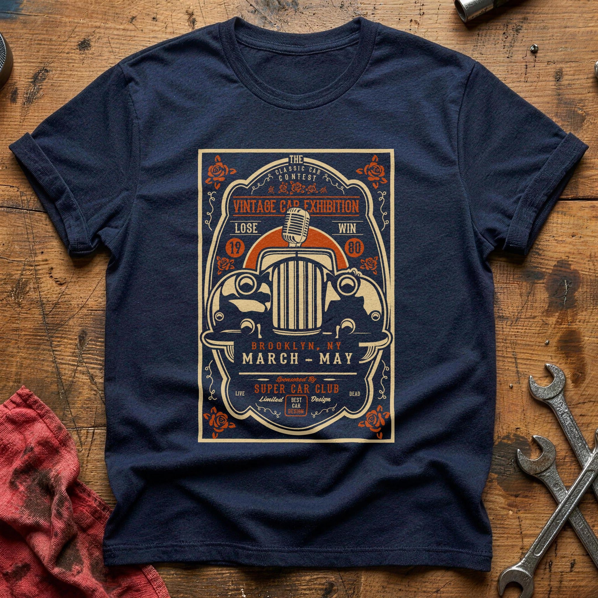 Vintage car exhibition T-Shirt - Navy