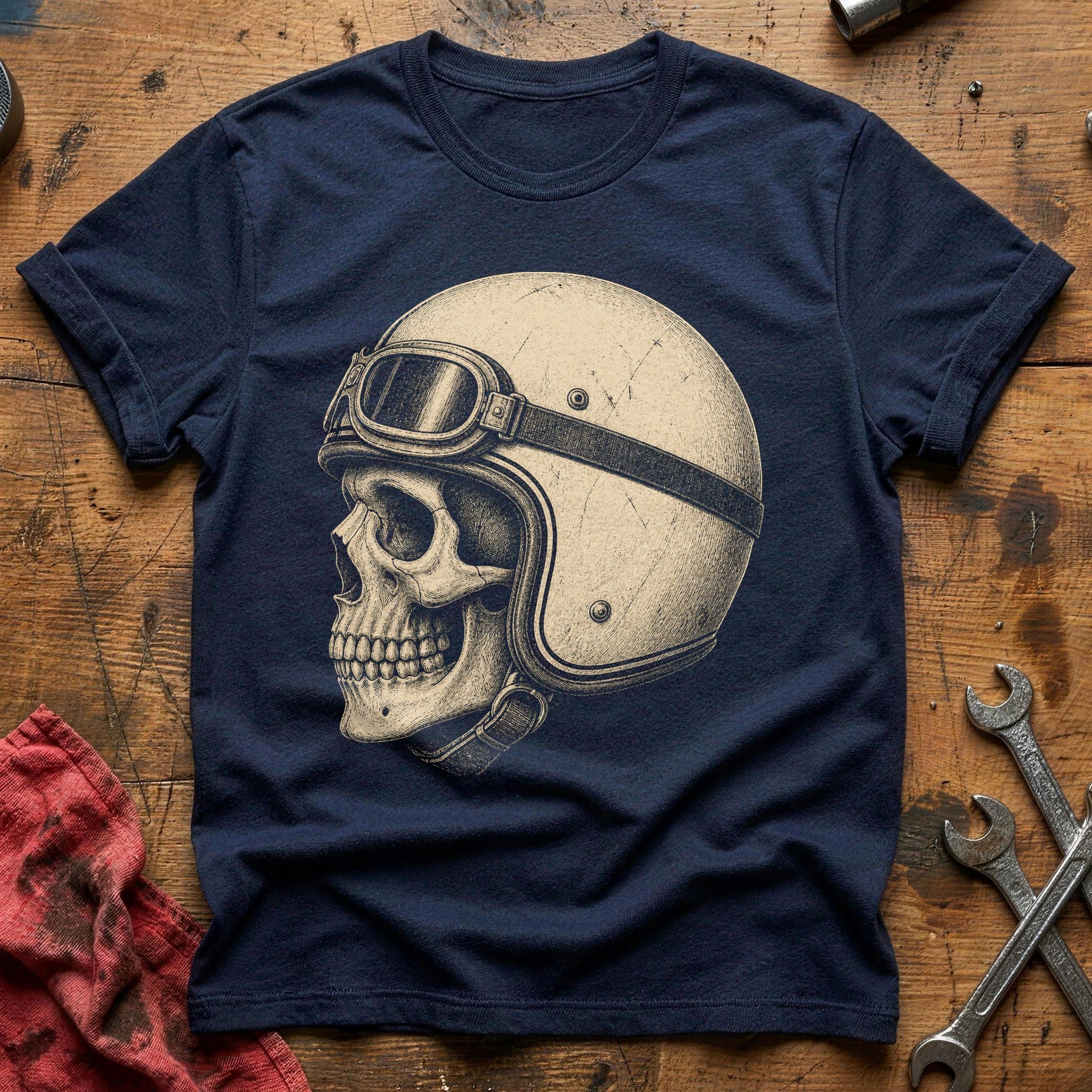 Vintage Racer Bones T-Shirt - Navy