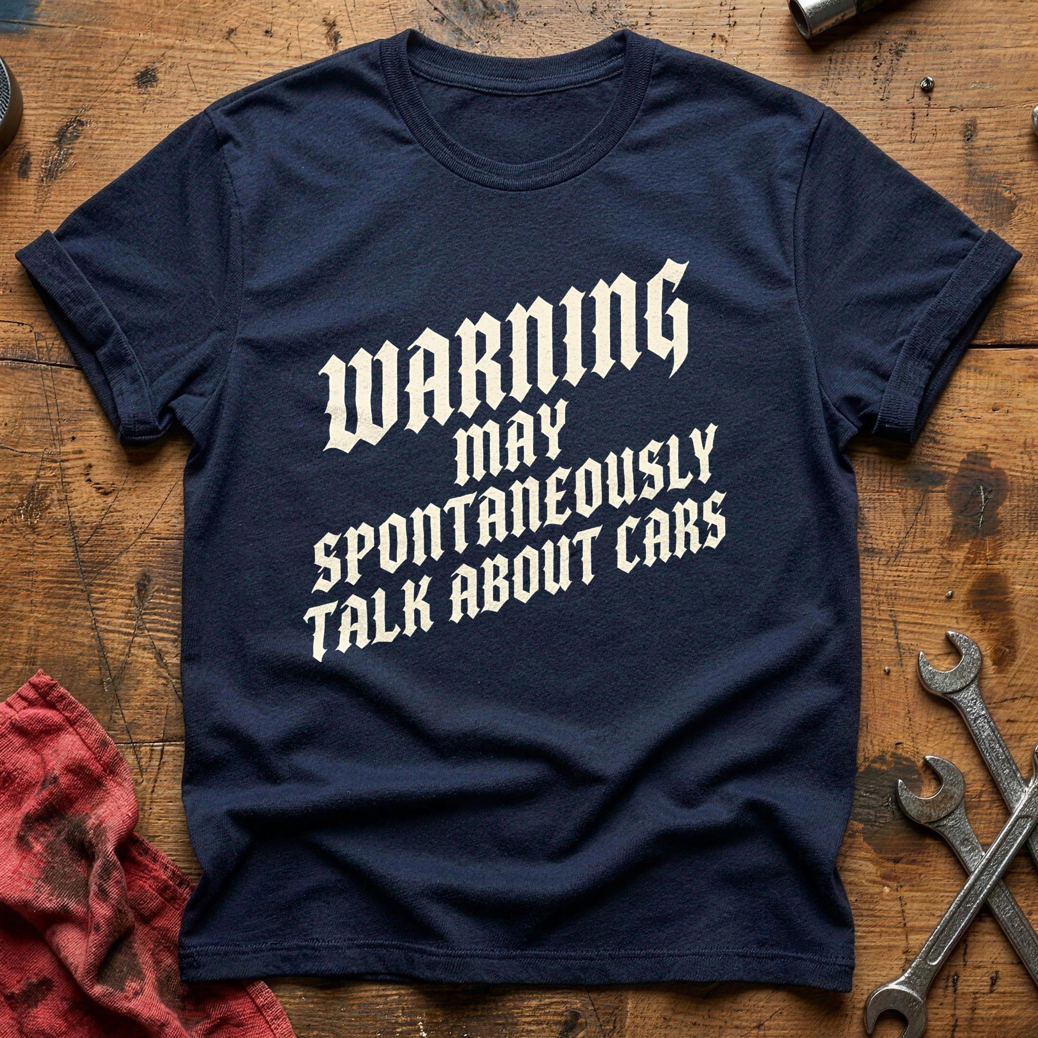 Warning May Spontaneously Talk About Cars 88 T-Shirt - Navy